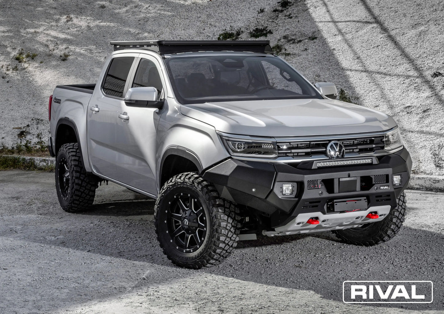 Aluminium Front Bar – VW Amarok 2023 – Present, includes RIVAL FOG Lights – Set of 2 RIVAL 4x4 Australia