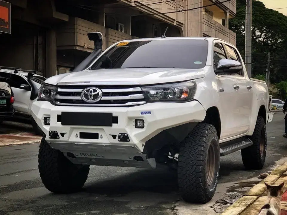 Aluminum Front Bar - Toyota Hilux 2015-2018, includes RIVAL FOG lights (Set of 2) RIVAL