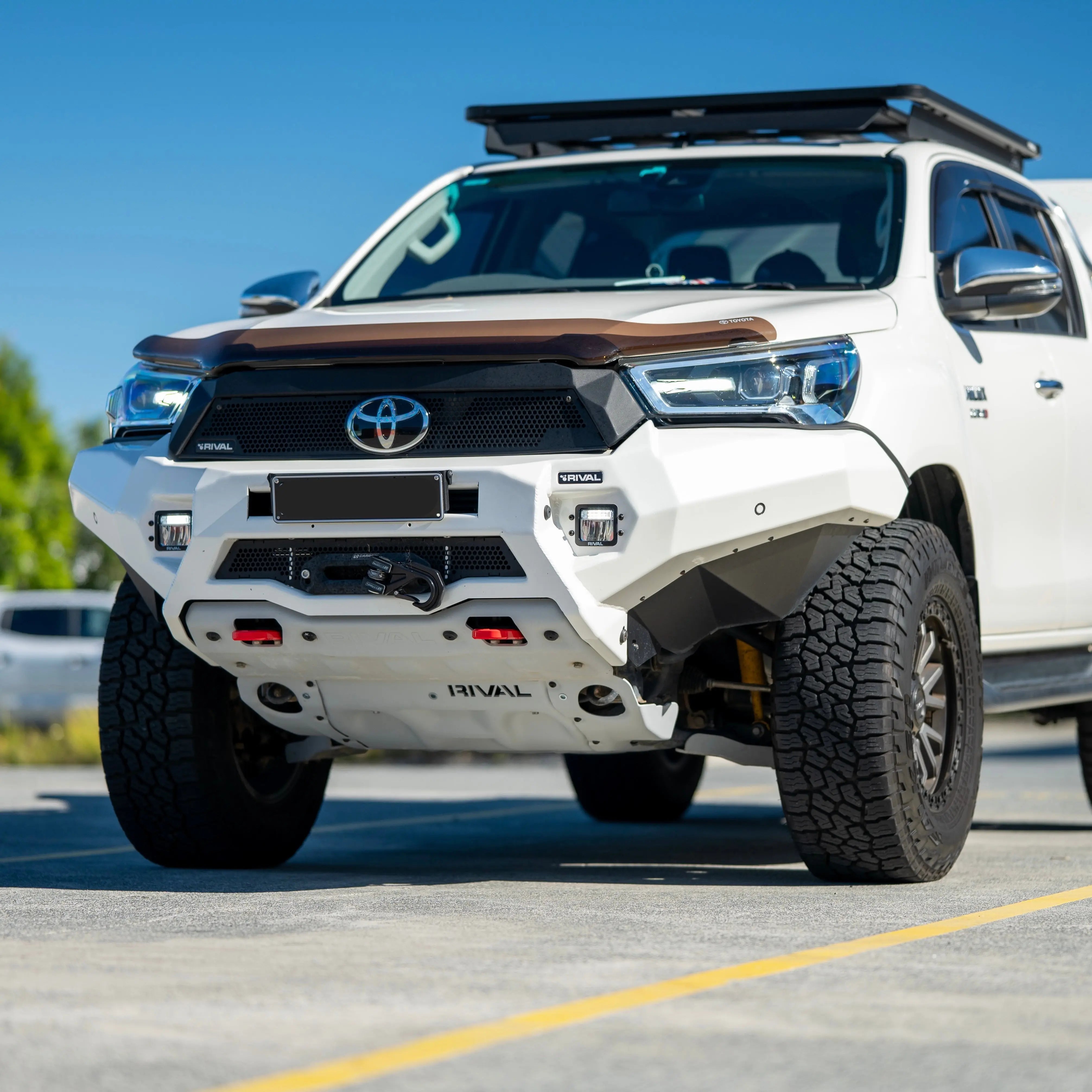 Aluminum Front Bar with RIVAL LED Fog Lights (Set of 2) - Toyota Hilux (2021–Present) RIVAL