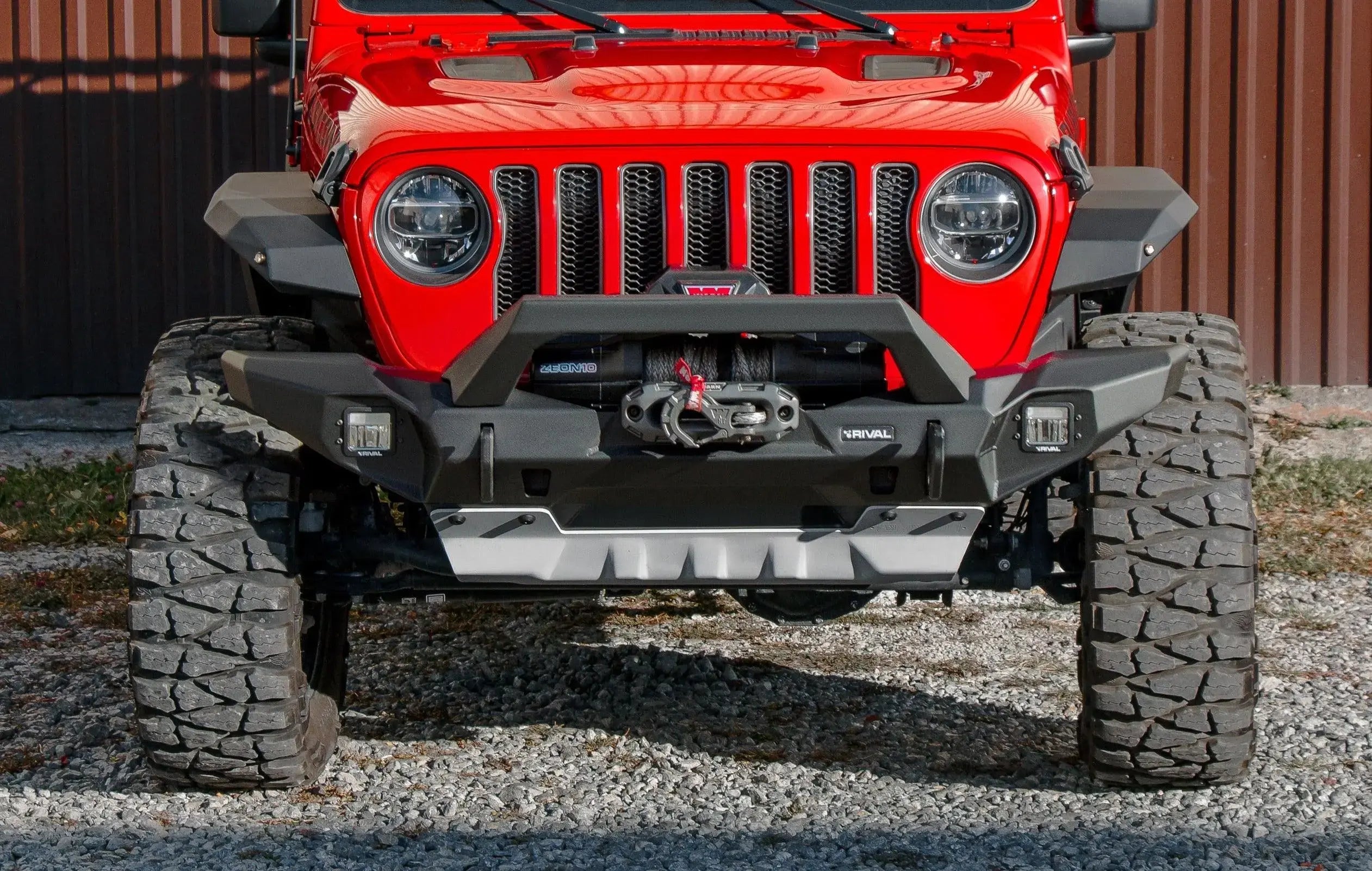 Aluminum Front Bar - Jeep Wrangler 2007-On / Gladiator 2020-On, includes RIVAL FOG lights (Set of 2) RIVAL 4x4 Australia
