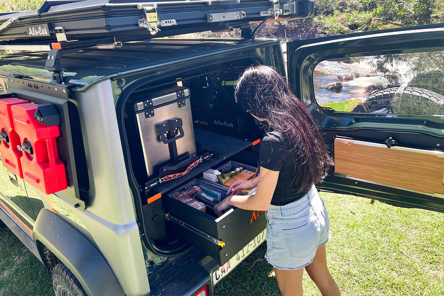 Alu-Cab Jimny Drawer System fitted to Suzuki Jimny — Rival 4x4 Australia