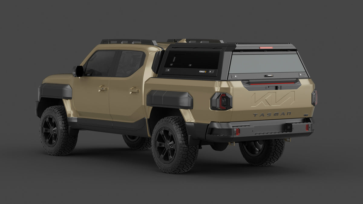 Kia Tasman aluminium ute canopy – with sliding dog windows