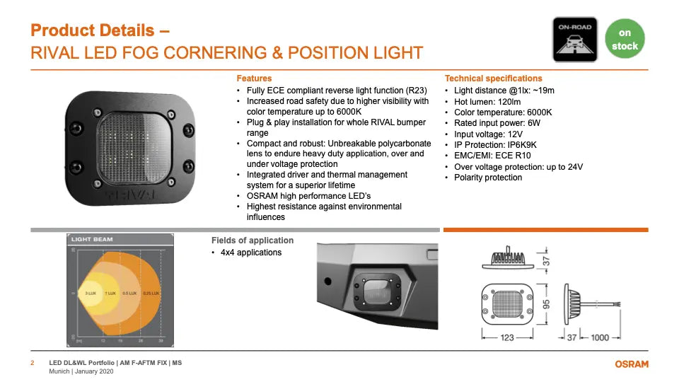RIVAL LED Lights by Osram for RIVAL Rear Bar (Set Of 2) - RIVAL 4x4 Australia