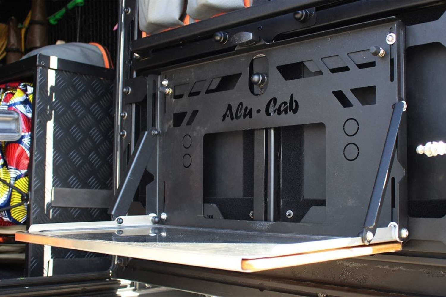 Alu-Cab Rear Door Drop Down Table — genuine product, Rival 4x4 Australia
