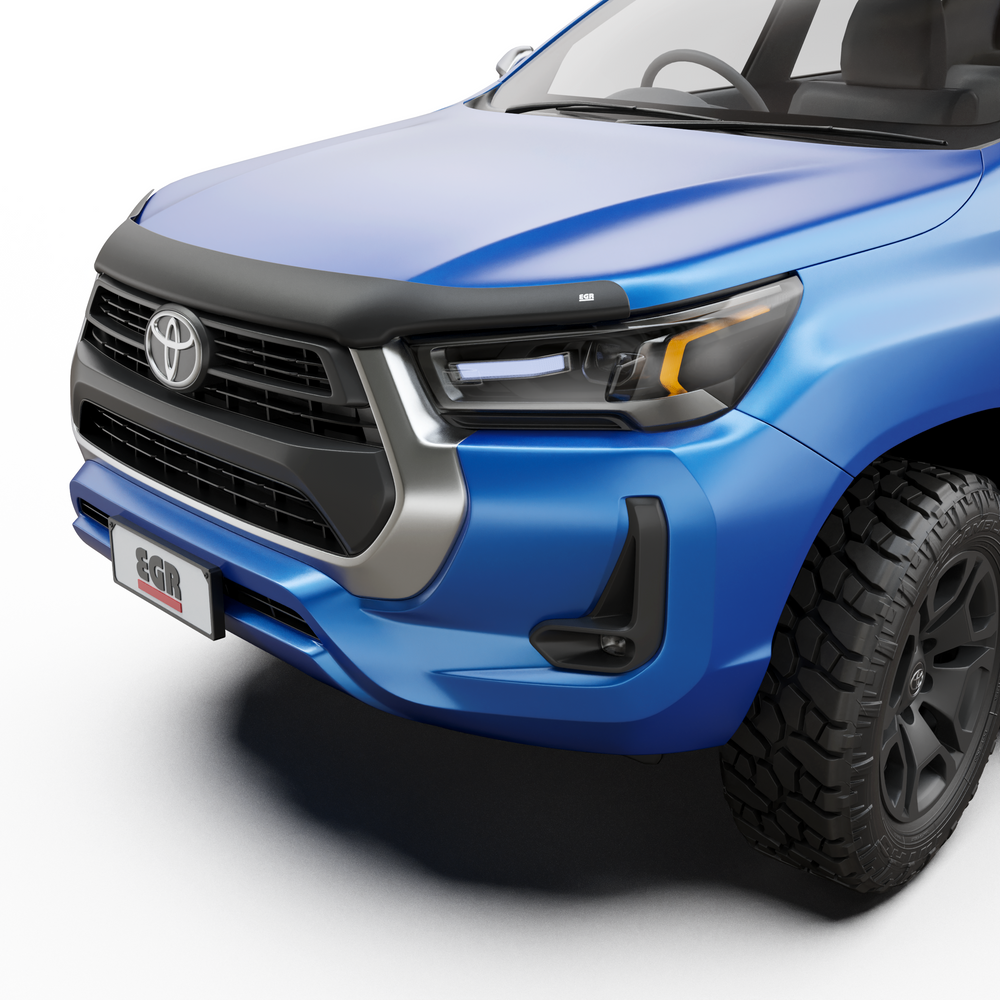 EGR Slimline Weathershields — Bonnet Protector - Matte Black - Toyota Hilux 2015-2025 (4pc, Dark Smoke)