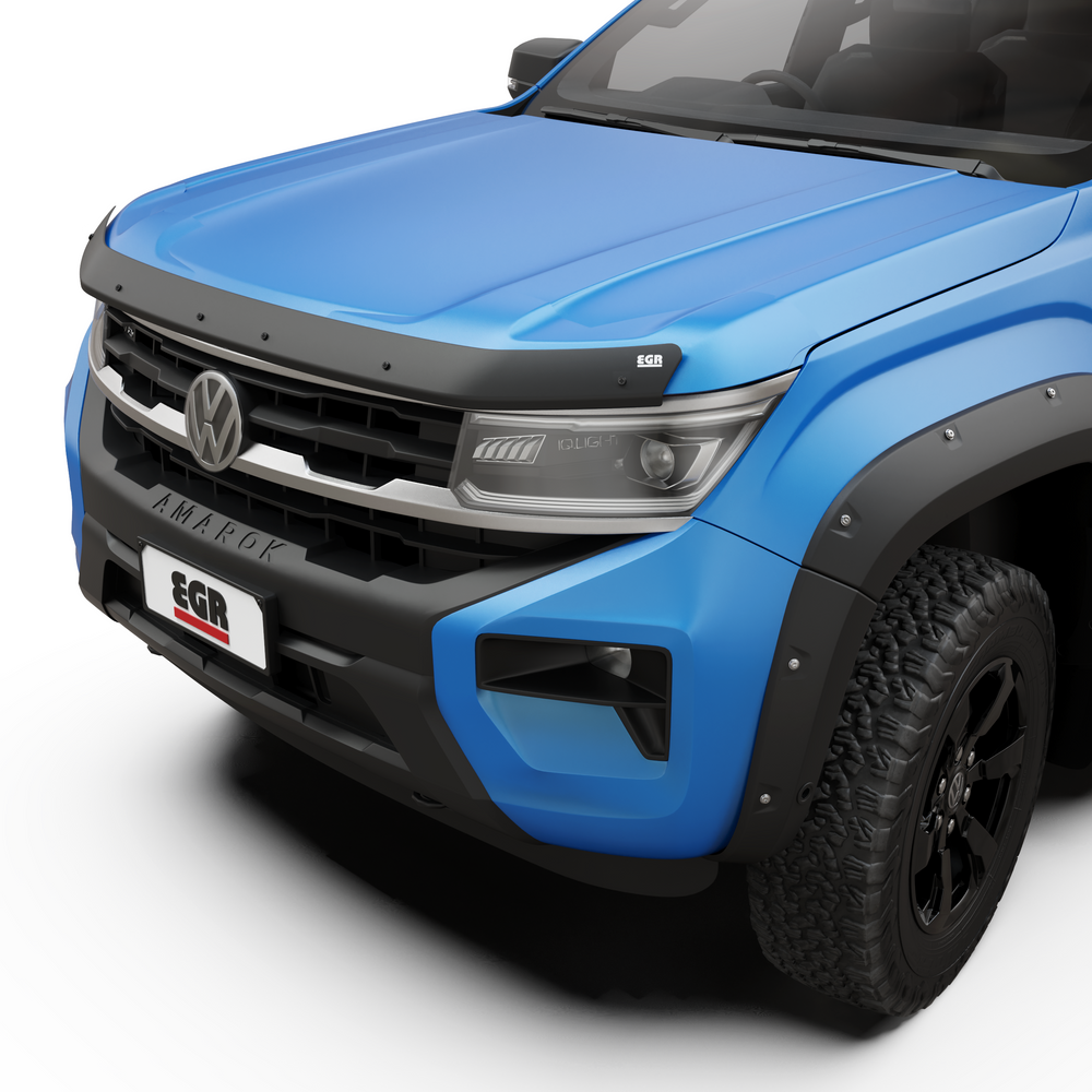 EGR Slimline Weathershields — Bonnet Protector - Matte Black - VW Amarok 2023- (4pc, Dark Smoke)