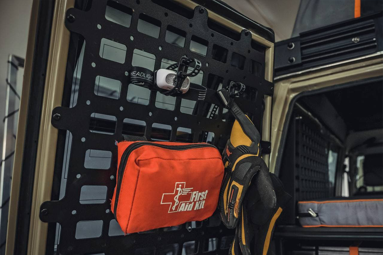 Alu-Cab Land Cruiser 76 Series Rear Door Molle Plates fitted to Toyota Land Cruiser 70 Series — Rival 4x4 Australia