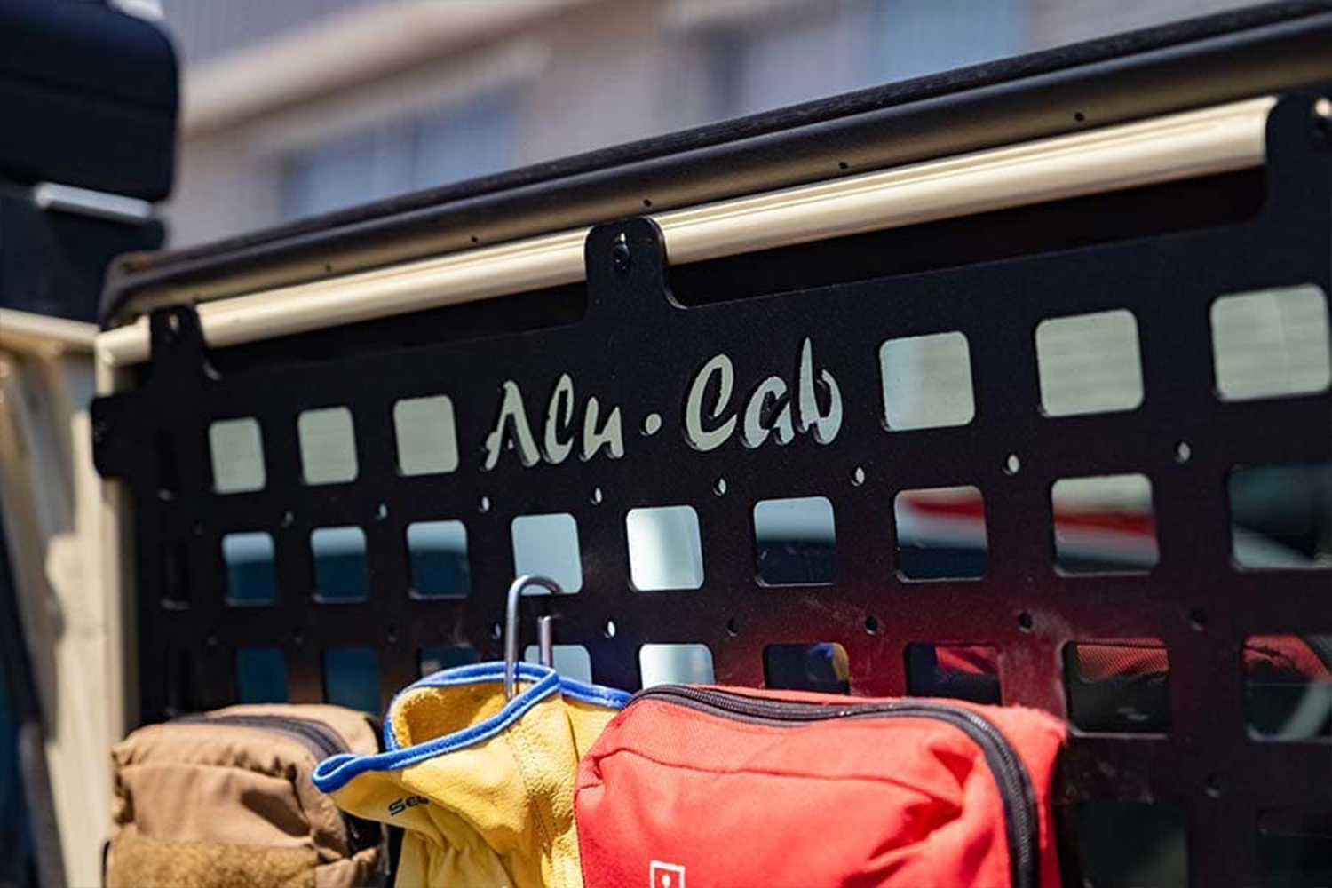 Alu-Cab Land Cruiser 78 Series Rear Door Molle Plates fitted to Toyota Land Cruiser 70 Series — Rival 4x4 Australia