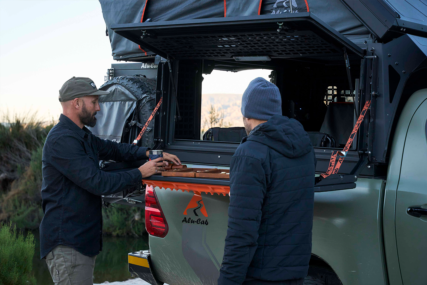 Alu-Cab Camper MaxTrax Fold-Out Side Table — genuine product, Rival 4x4 Australia