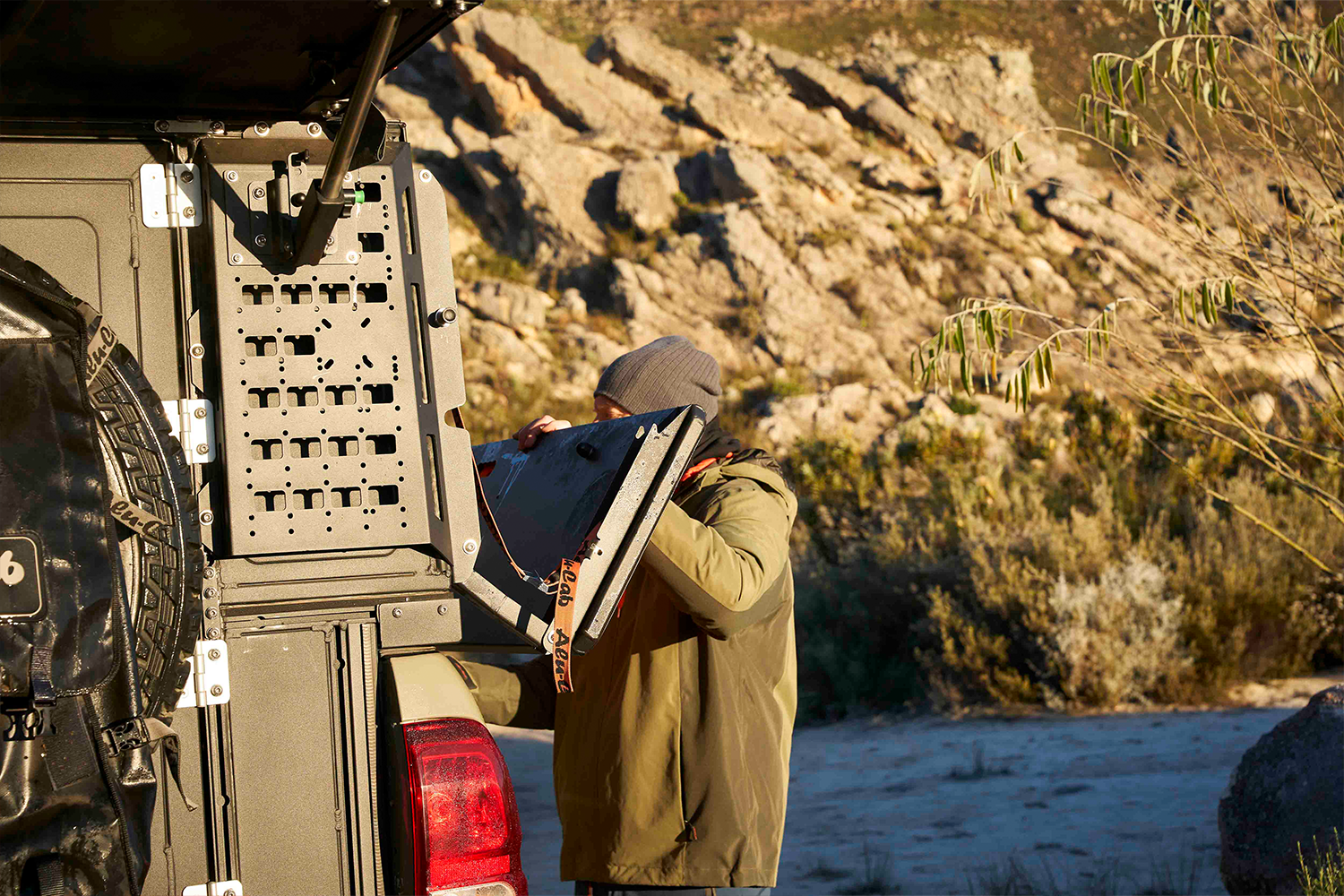 Alu-Cab Camper MaxTrax Fold-Out Side Table — genuine product, Rival 4x4 Australia
