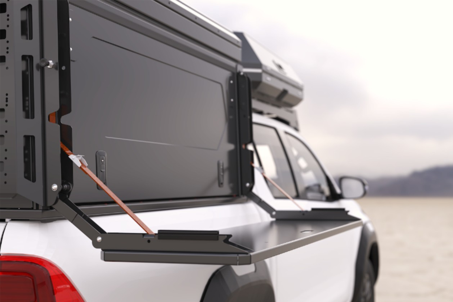 Alu-Cab Camper MaxTrax Fold-Out Side Table — genuine product, Rival 4x4 Australia