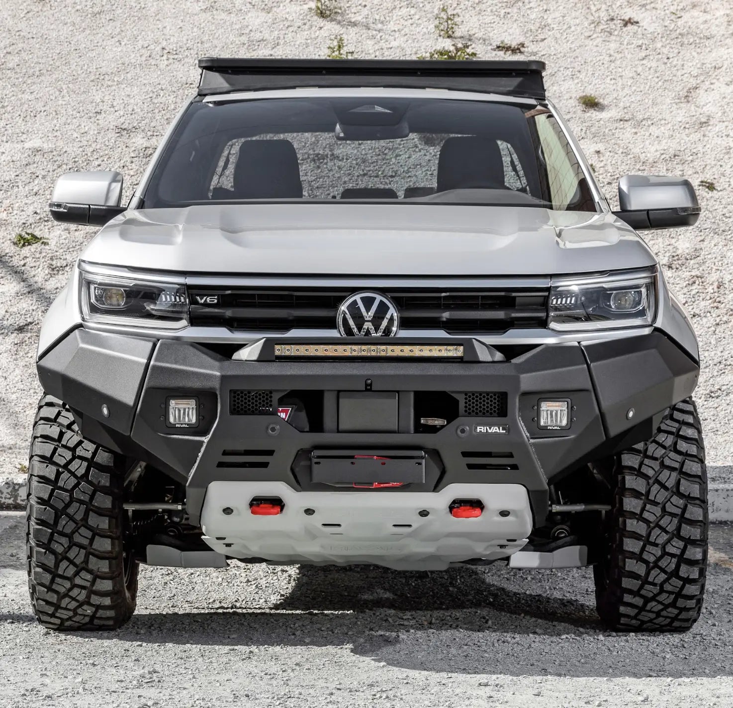 Aluminium Front Bar – VW Amarok 2023 – Present, includes RIVAL FOG Lights – Set of 2 RIVAL 4x4 Australia