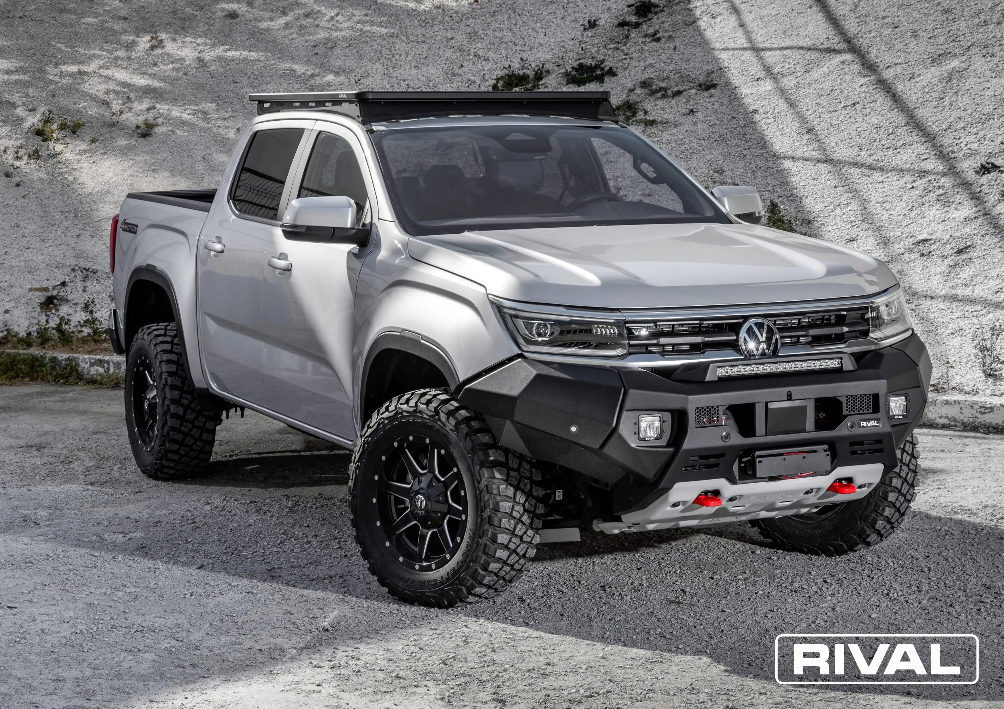Aluminium Front Bar – VW Amarok 2023 – Present, includes RIVAL FOG Lights – Set of 2 RIVAL 4x4 Australia