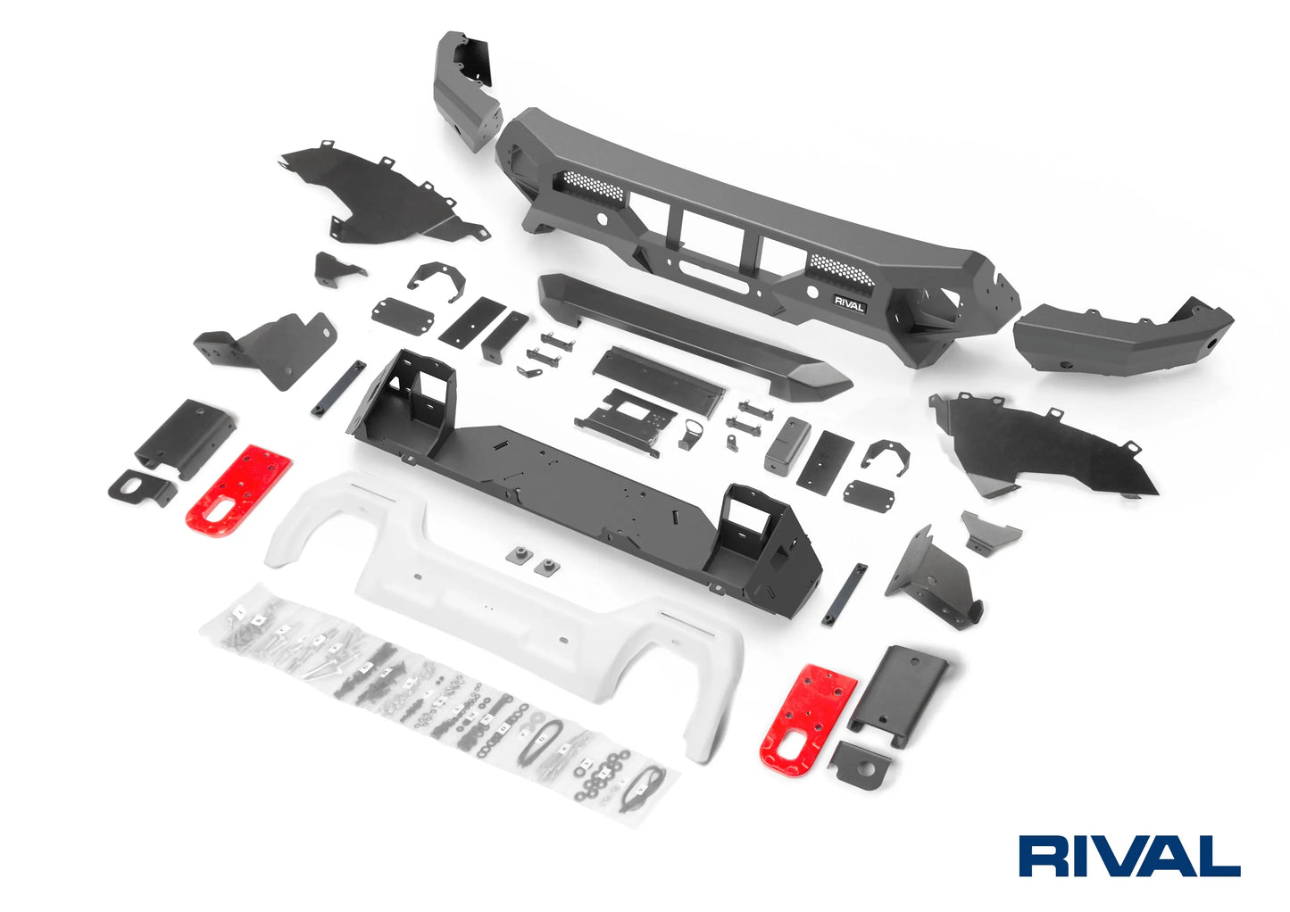 Aluminum Front Bar - Ford Ranger Raptor Next Gen 2022-On, includes RIVAL FOG lights (Set of 2) RIVAL