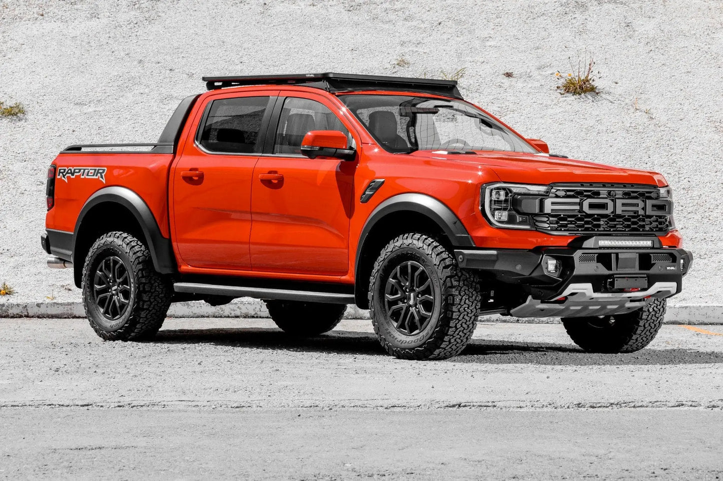 Aluminum Front Bar - Ford Ranger Raptor Next Gen 2022-On, includes RIVAL FOG lights (Set of 2) RIVAL