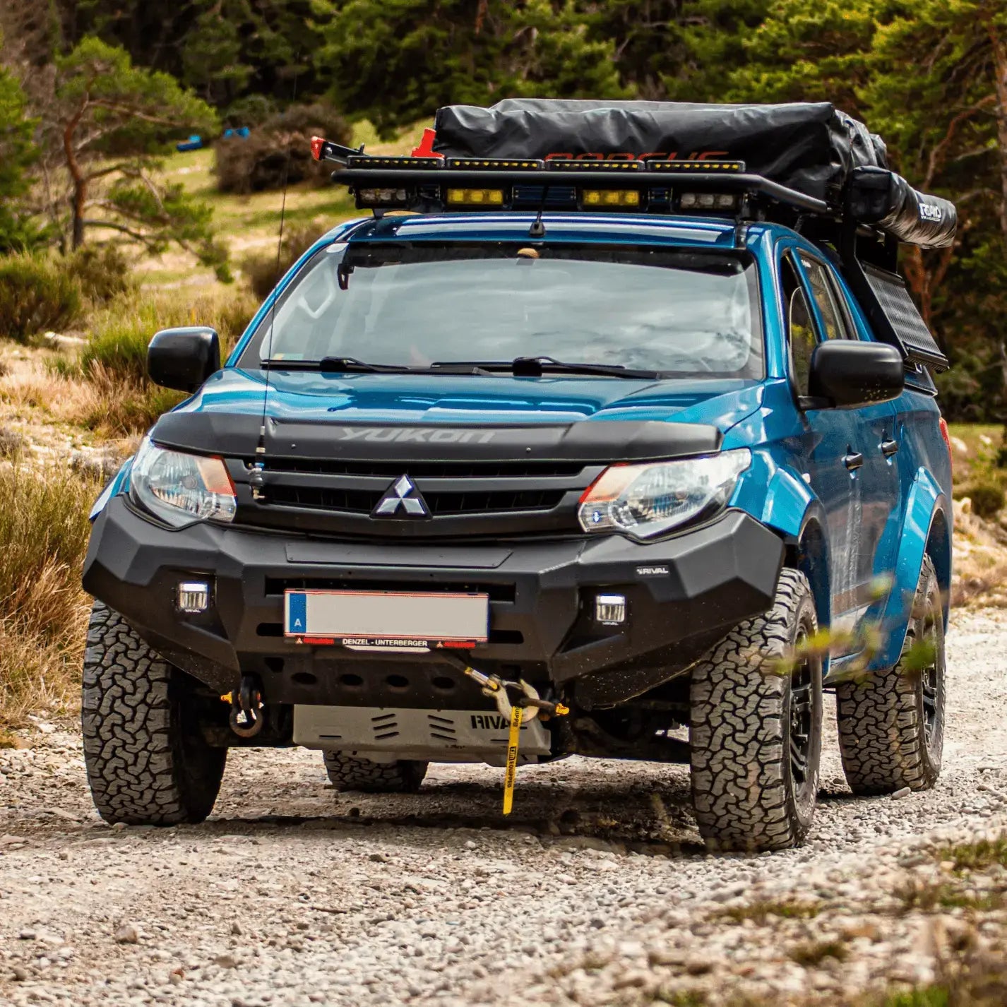 Aluminum Front Bar - Mitsubishi Triton MQ 2015-2019, includes RIVAL FOG lights (Set of 2) RIVAL 4x4 Australia