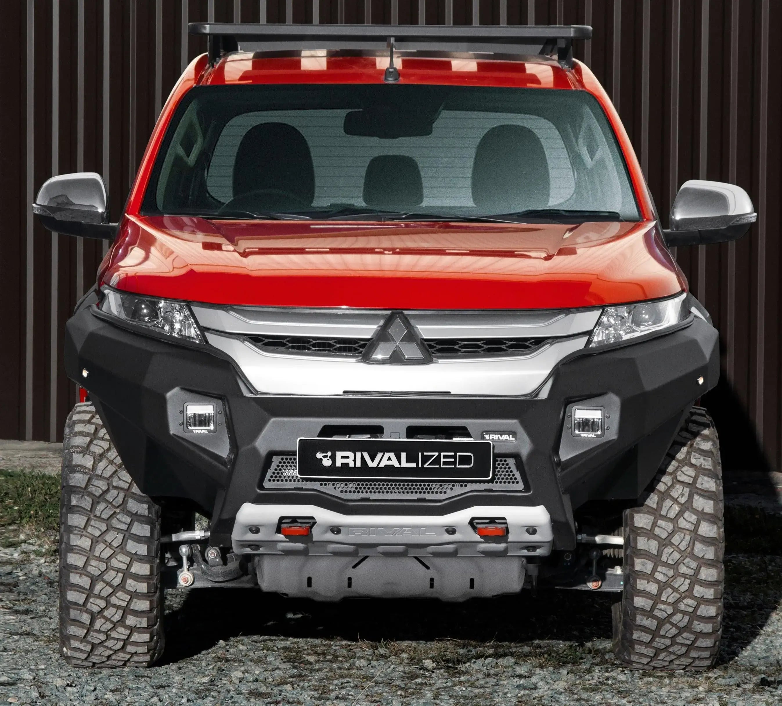 Aluminum Front Bar - Mitsubishi Triton MR 2019-2024, includes RIVAL FOG lights (Set of 2) RIVAL 4x4 Australia