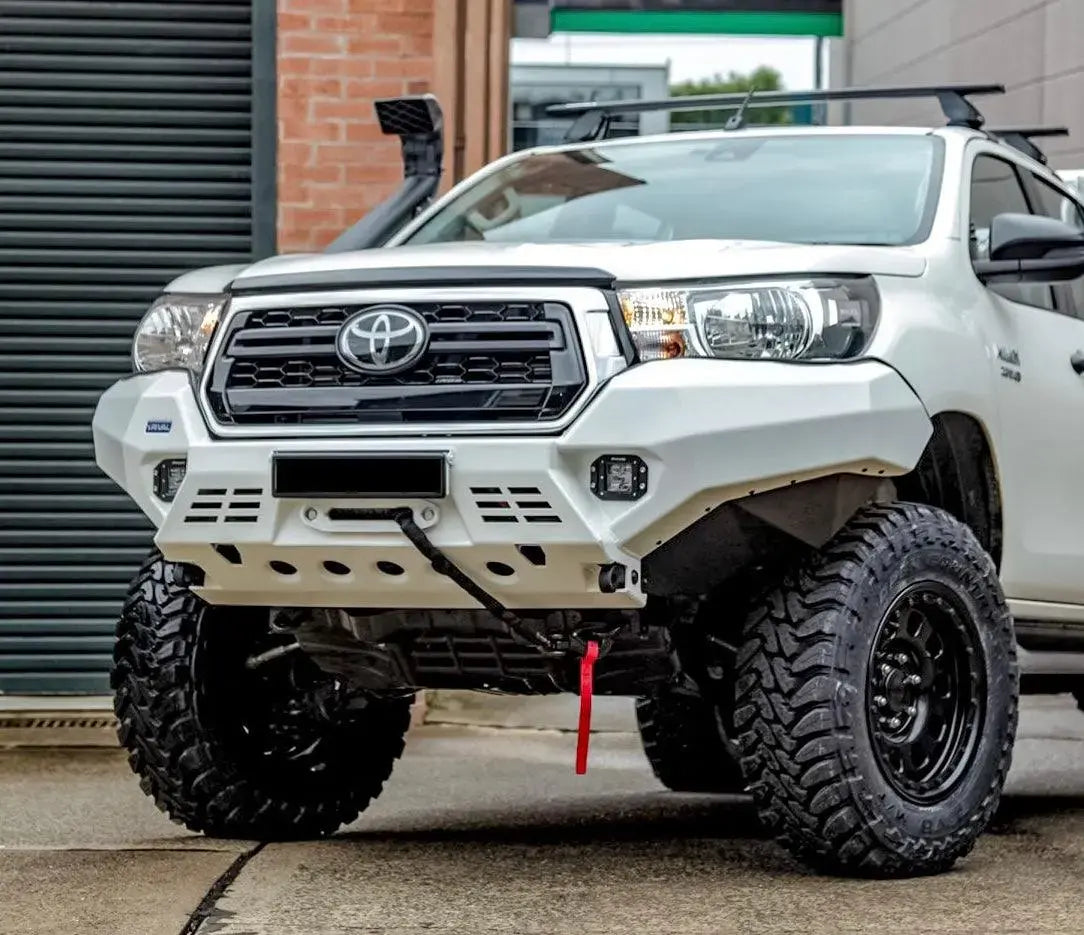 Aluminum Front Bar - Toyota Hilux 2018-2021, includes RIVAL FOG lights (Set of 2) RIVAL