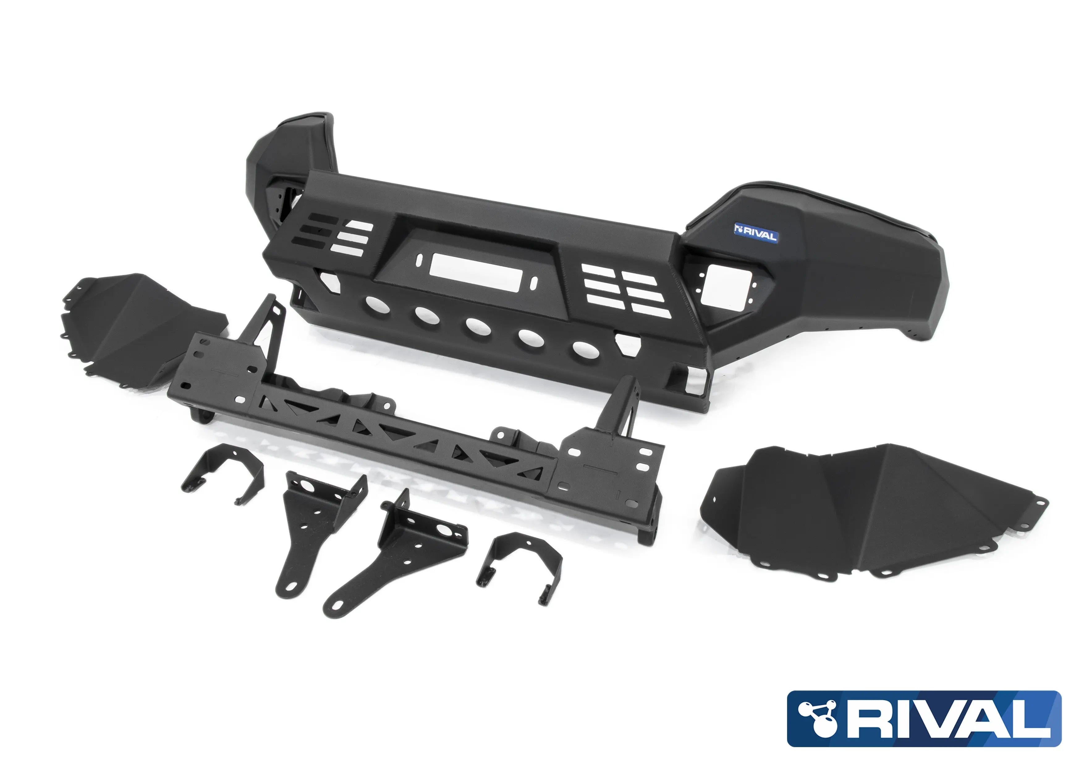 Aluminum Front Bar - Toyota Hilux 2018-2021, includes RIVAL FOG lights (Set of 2) RIVAL