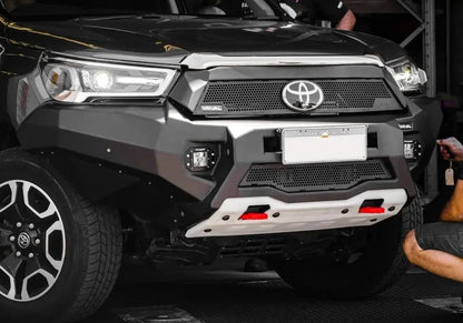 Aluminum Front Bar - Toyota Hilux 2021-On, includes RIVAL FOG lights (Set of 2) RIVAL