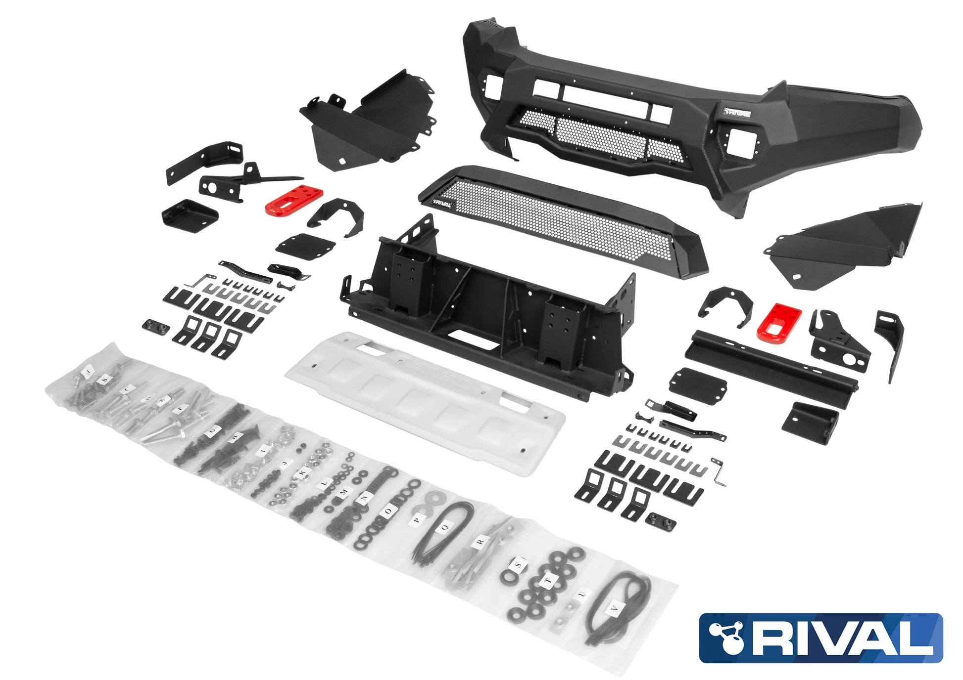Aluminum Front Bar - Toyota Hilux 2021-On, includes RIVAL FOG lights (Set of 2) RIVAL