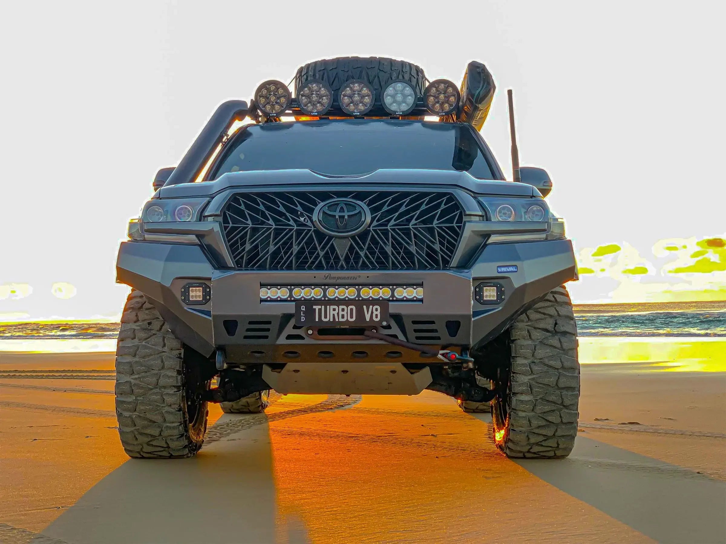 Aluminum Front Bar - Toyota LC200 2015-2021, includes RIVAL FOG lights (Set of 2) RIVAL 4x4 Australia