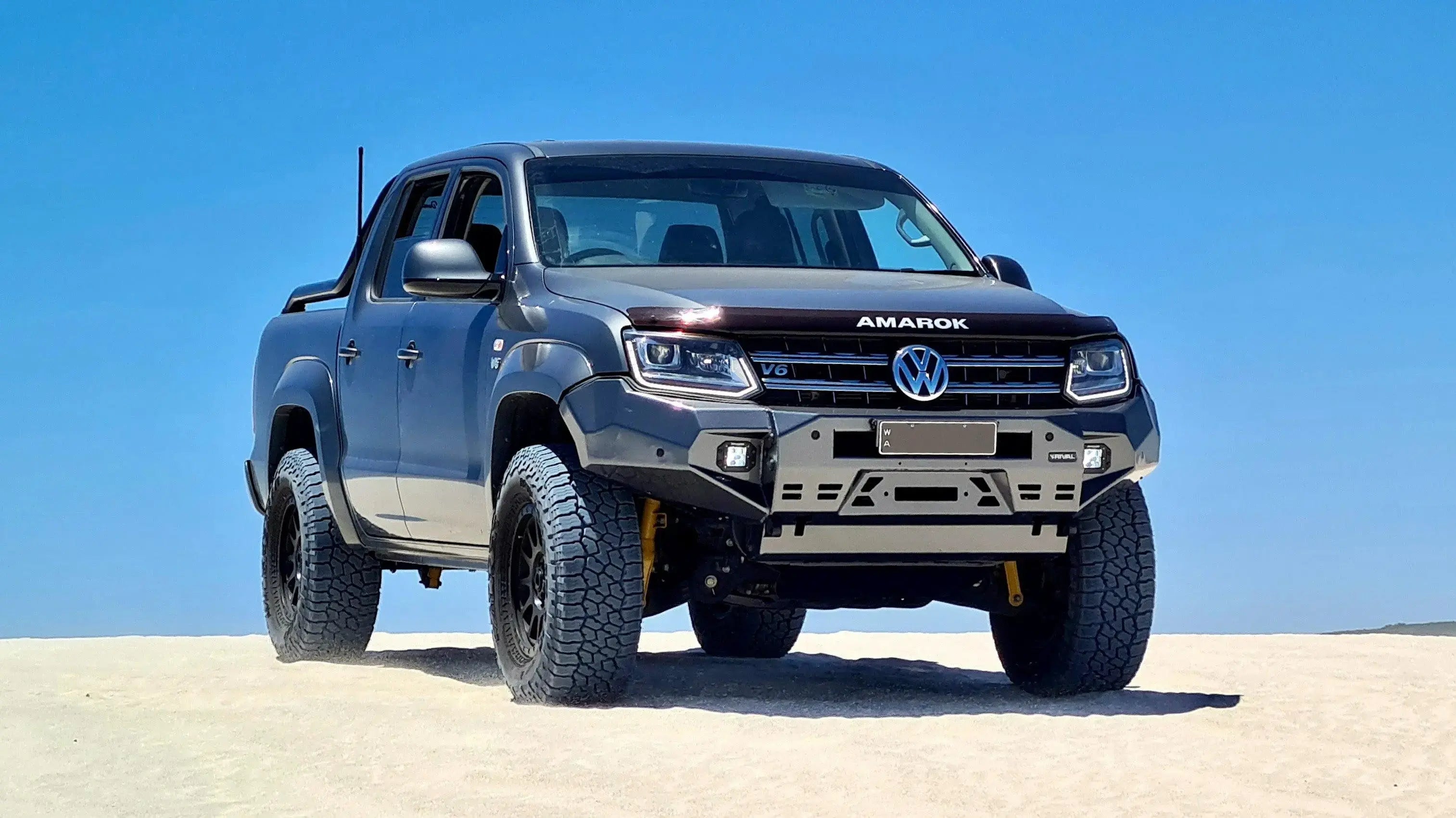 Aluminum Front Bar - VW Amarok 2010-2023, includes RIVAL FOG lights (Set of 2) RIVAL 4x4 Australia