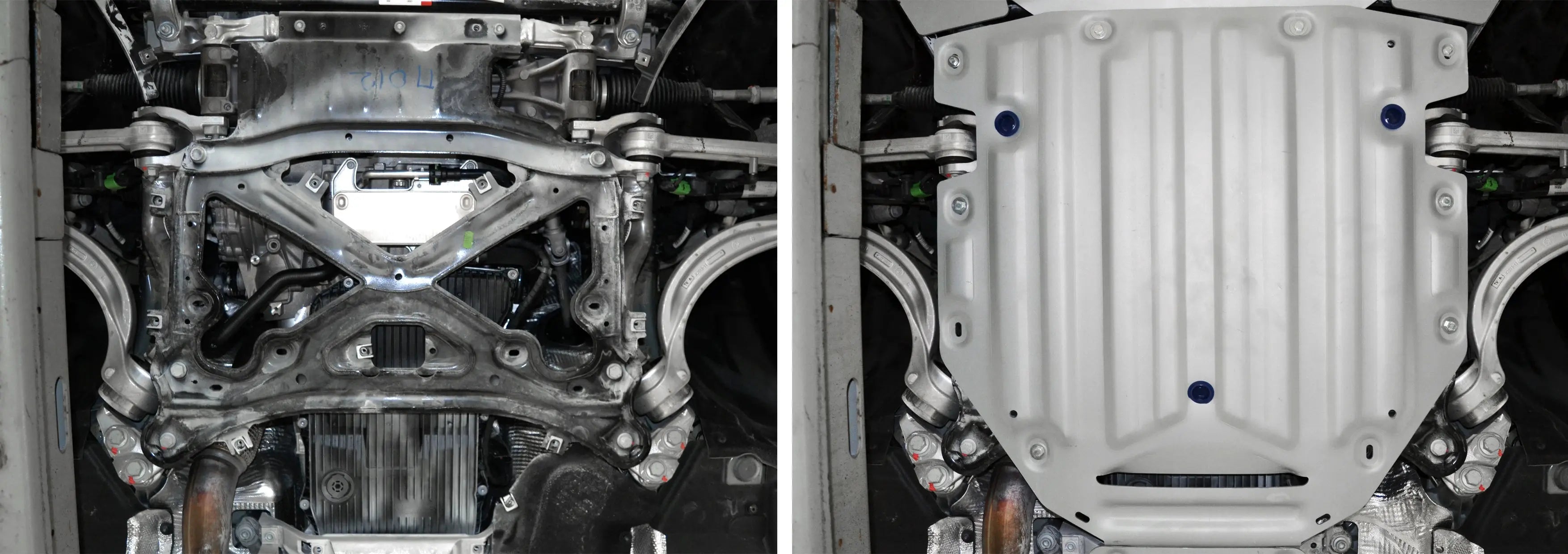 Aluminum Gearbox Bash Plate - Volkswagen Touareg 2018-; 3 L. / Gasoline; 2 L. / Gasoline; 3 L. / Diesel RIVAL