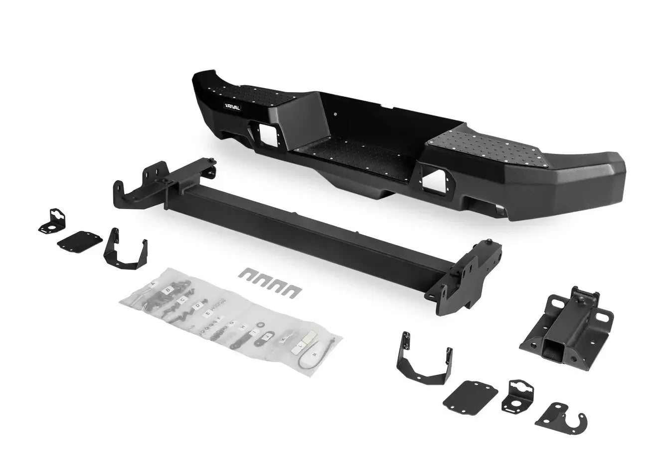 Aluminum Rear Bar - Toyota Hilux 2011-On, includes RIVAL Spotlights (Set of 2) RIVAL