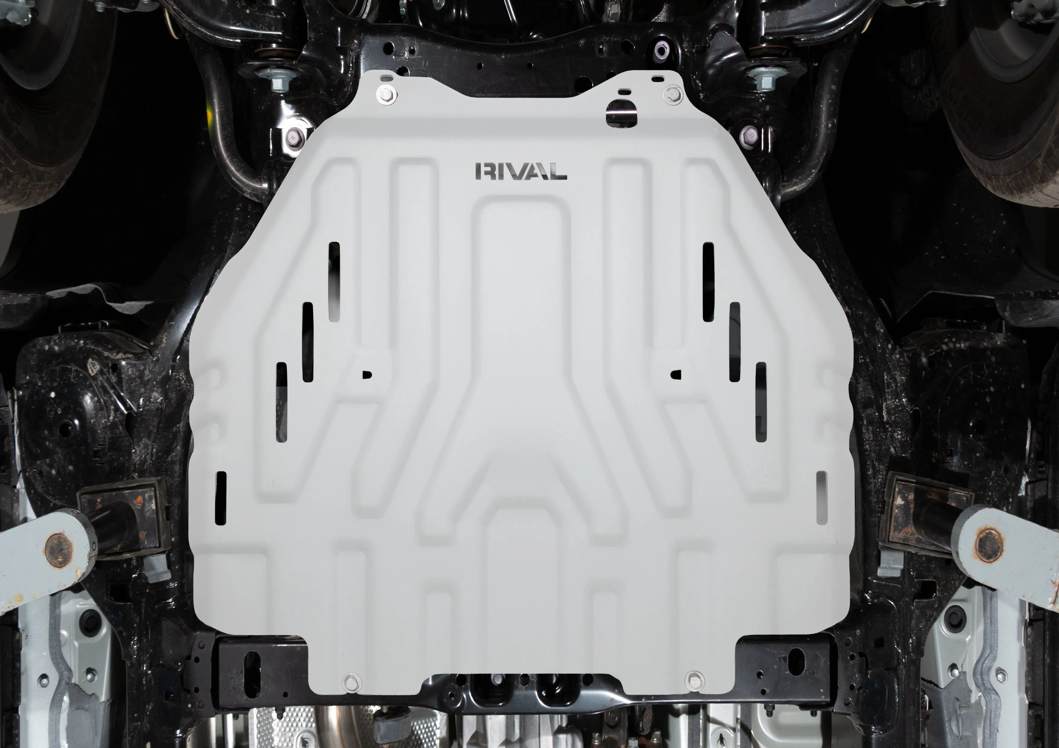 Aluminum Transmission Bash Plate - TOYOTA LAND CRUISER 250; V-2.8D, AT, 4WD; 2024-present, New design RIVAL