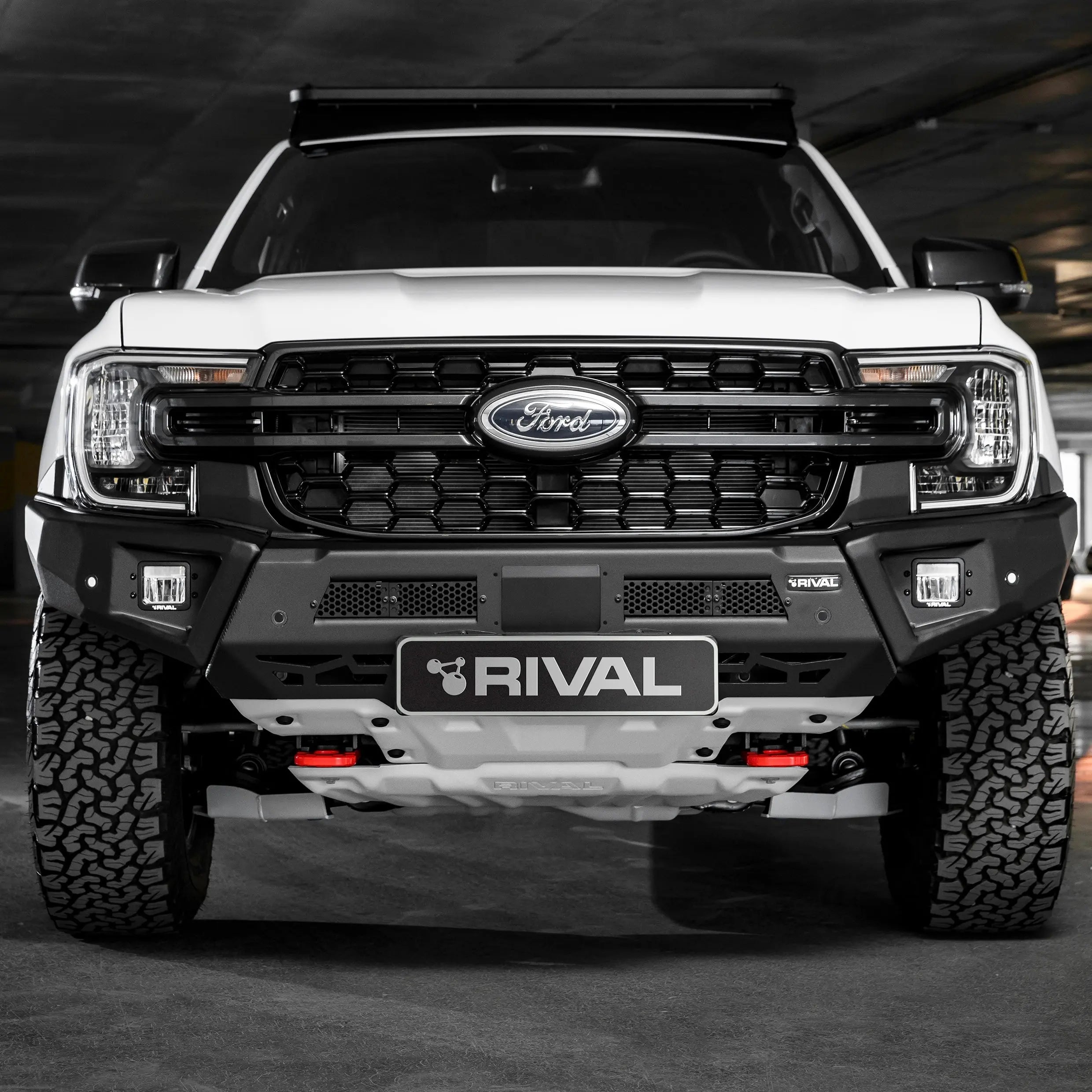 Aluminum Front Bar - Ford Ranger Next Gen 2022-On / Everest Next Gen, includes RIVAL FOG lights (Set of 2) RIVAL
