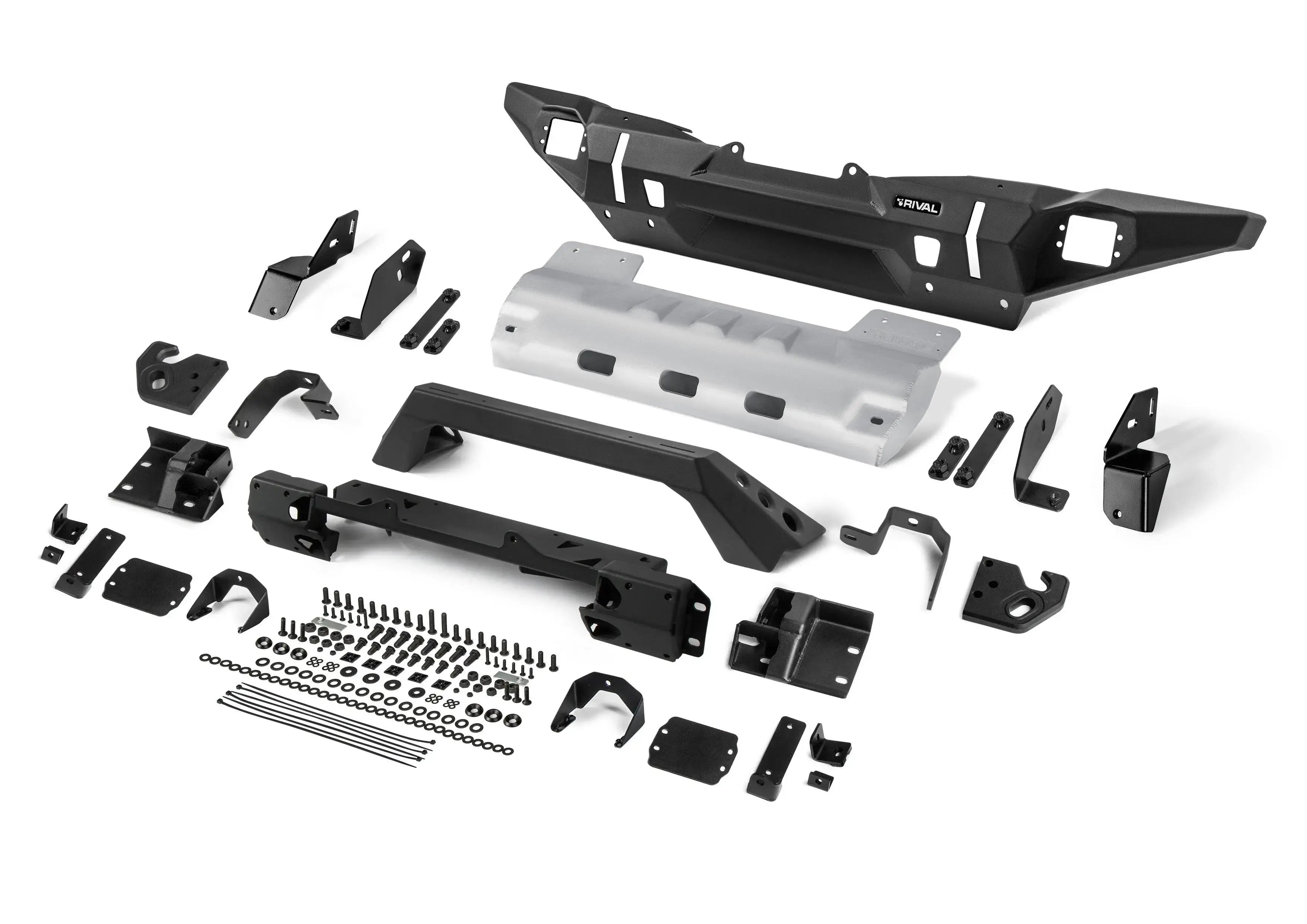 Aluminum Front Bar - Jeep Wrangler 2007-On / Gladiator 2020-On, includes RIVAL FOG lights (Set of 2) RIVAL 4x4 Australia