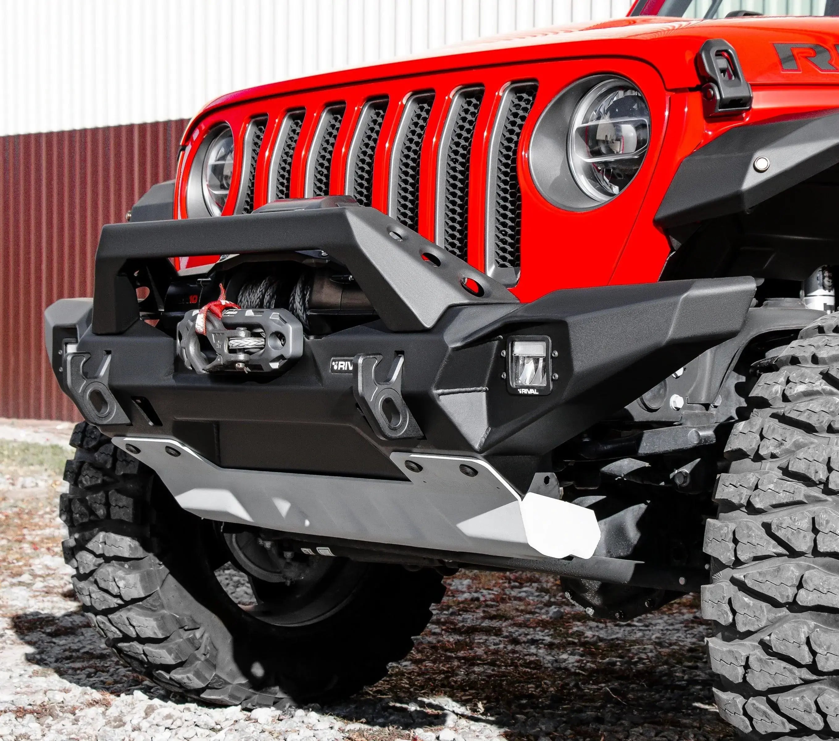 Aluminum Front Bar - Jeep Wrangler 2007-On / Gladiator 2020-On, includes RIVAL FOG lights (Set of 2) RIVAL 4x4 Australia
