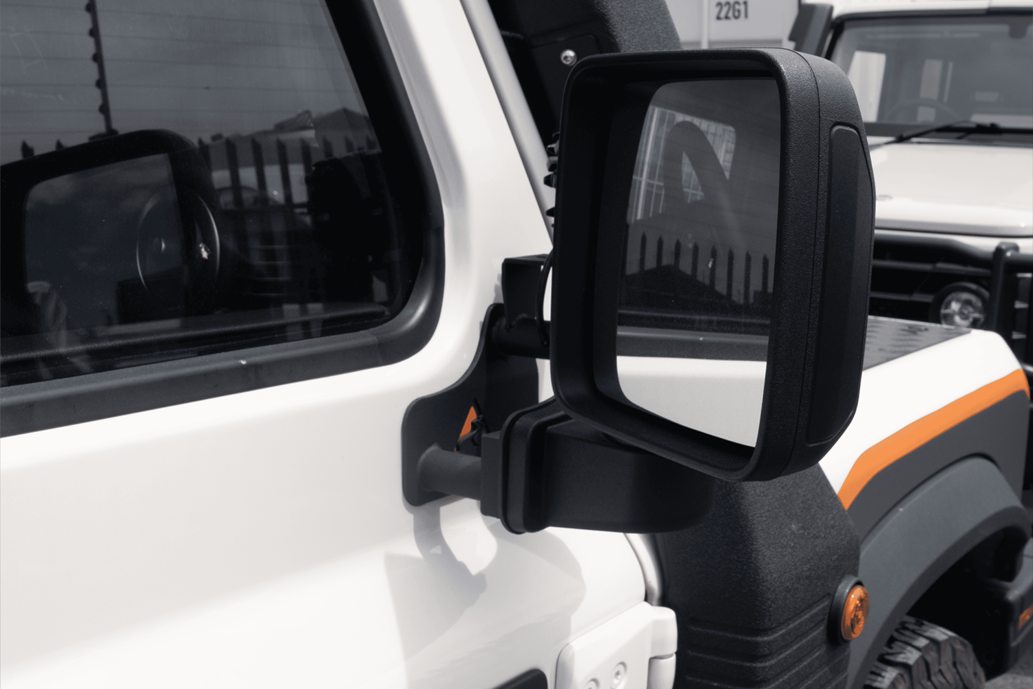 Alu-Cab INEOS Grenadier Mirror Extensions fitted to INEOS Grenadier — Rival 4x4 Australia