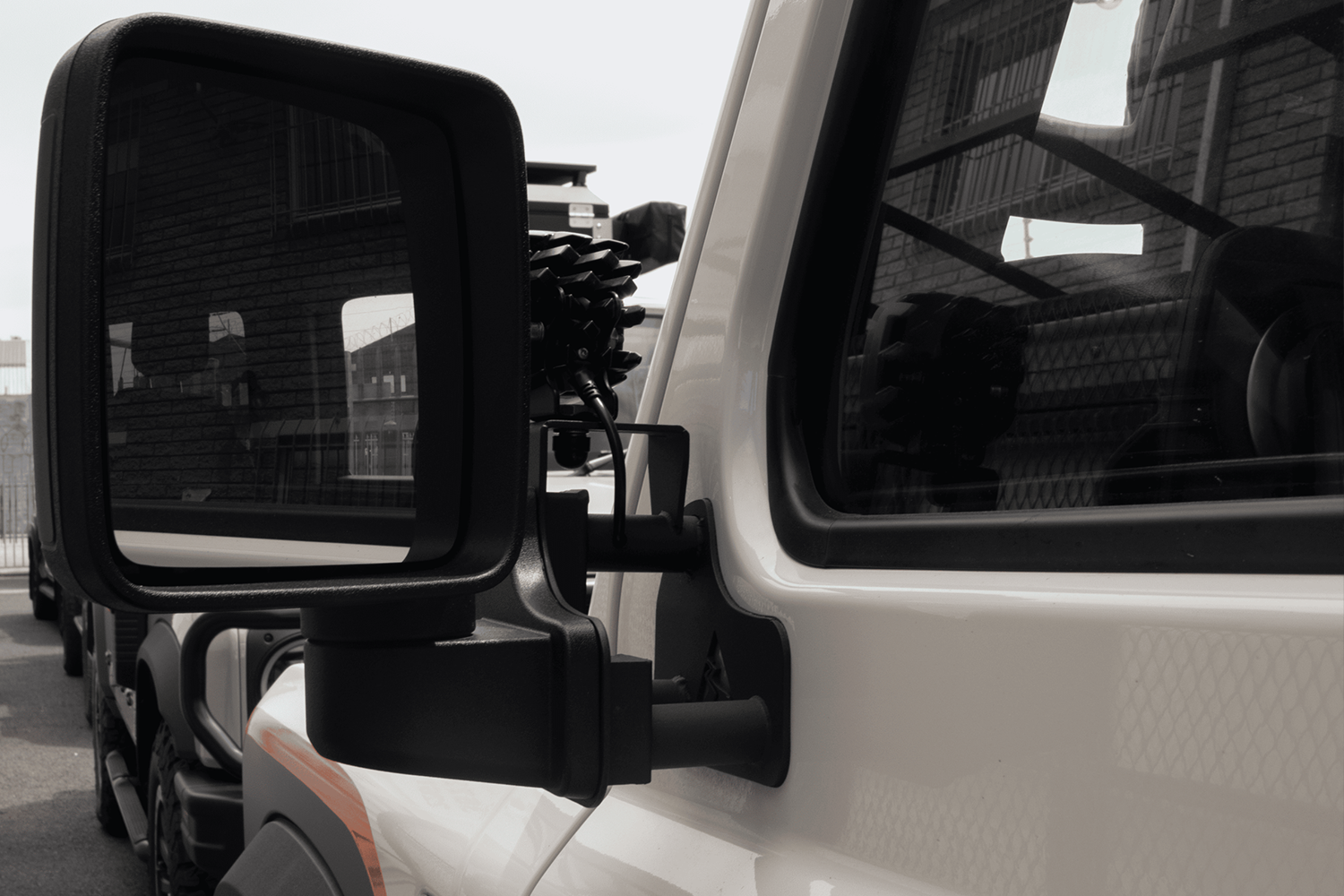 Alu-Cab INEOS Grenadier Mirror Extensions fitted to INEOS Grenadier — Rival 4x4 Australia