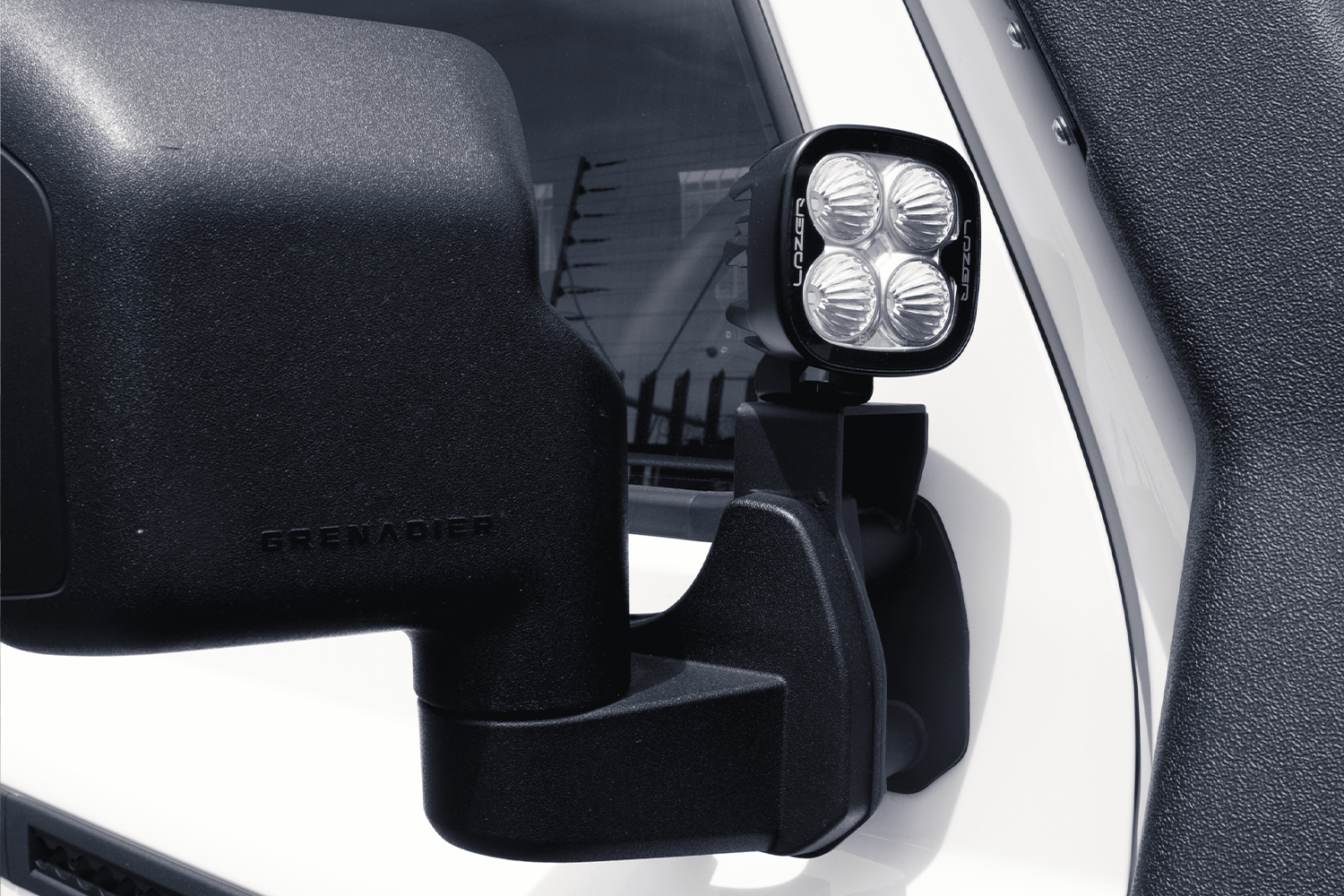 Alu-Cab INEOS Grenadier Mirror Extensions fitted to INEOS Grenadier — Rival 4x4 Australia