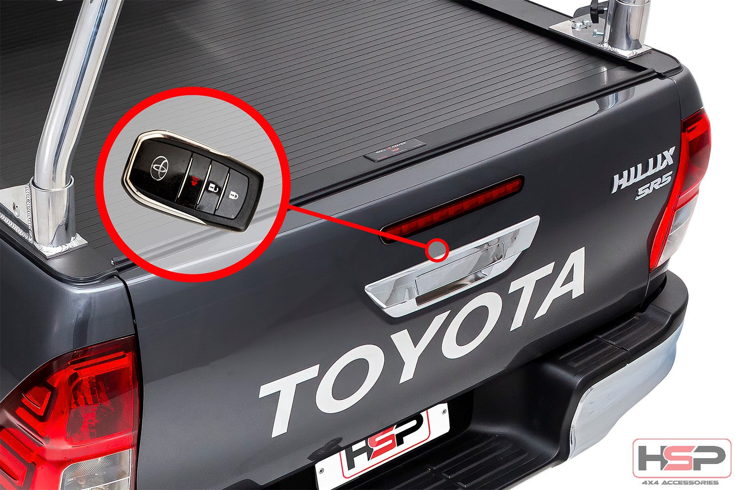HSP Tailgate Lock — HSP Tailgate Lock for Toyota Hilux Revo (A-Deck) — No Barrel Lock