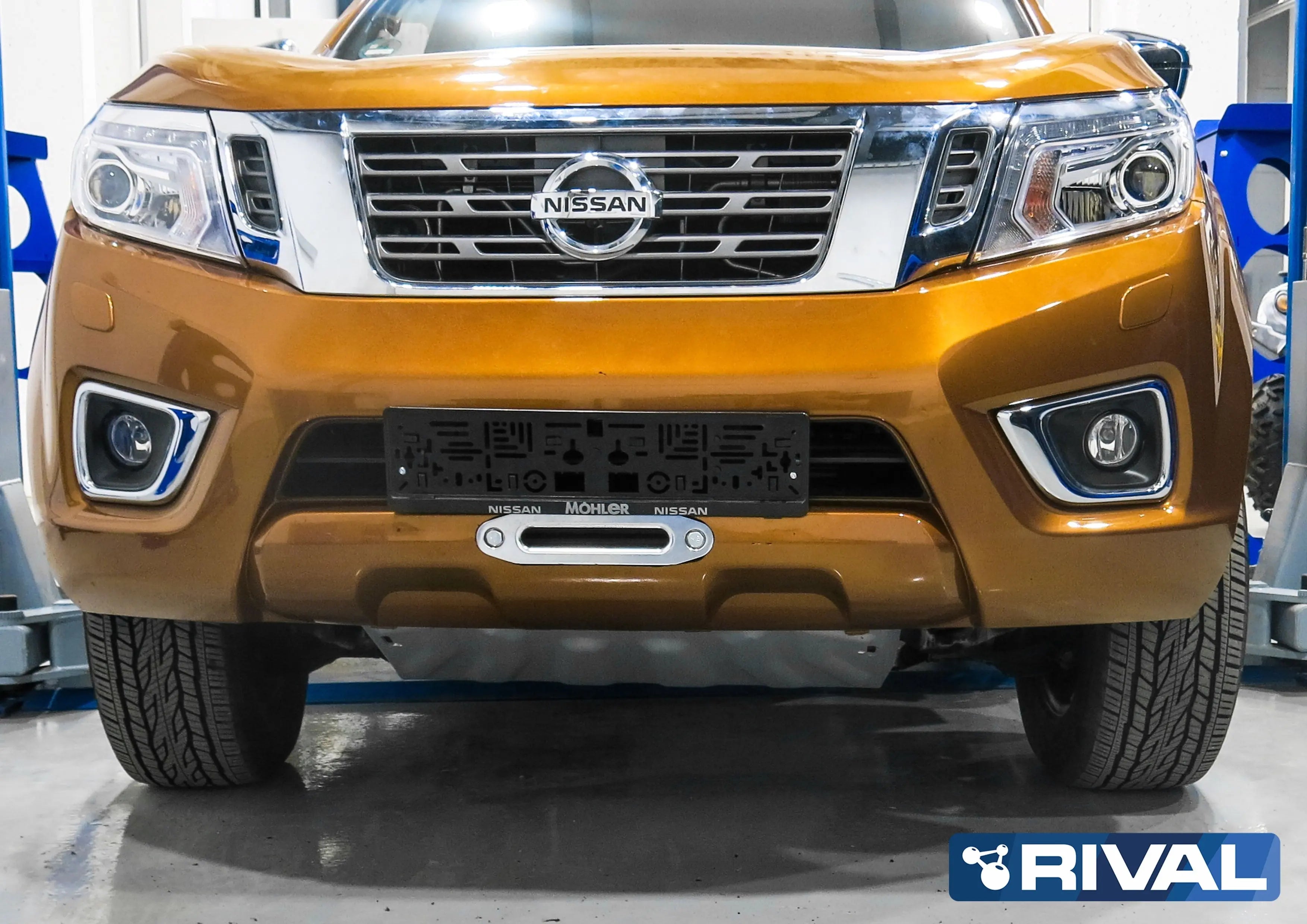 Hidden Winch Mount for Nissan Navara (2015-2021) + Fitting Kit RIVAL