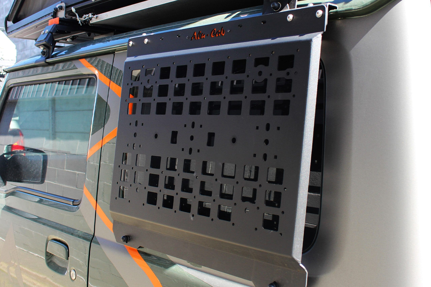 Alu-Cab Jimny Exterior Molle Plate fitted to Suzuki Jimny — Rival 4x4 Australia