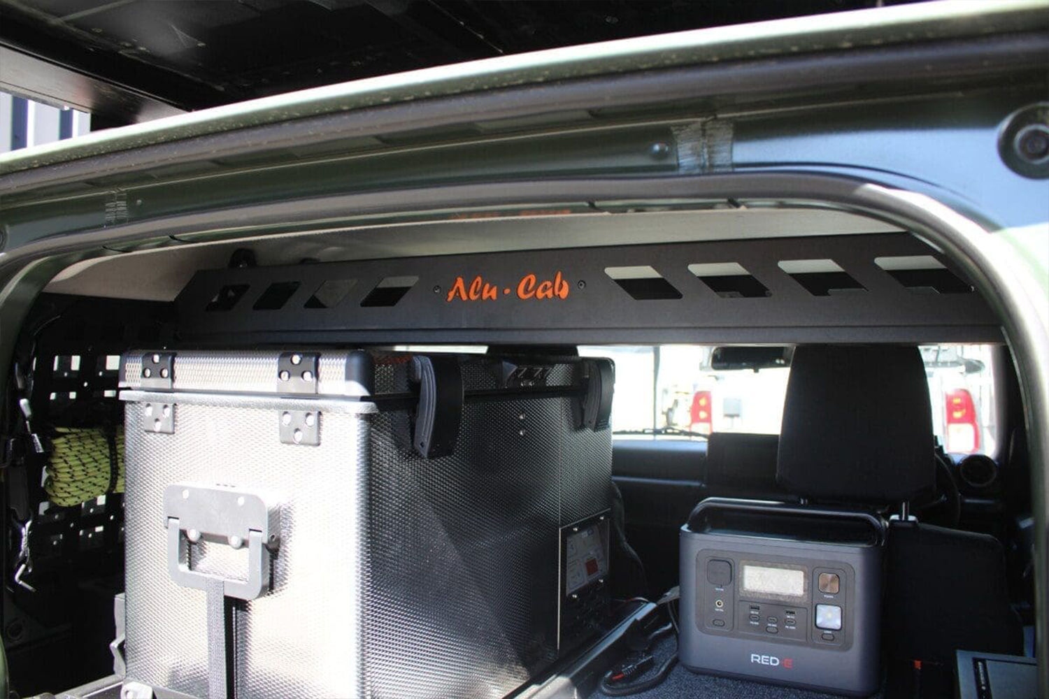Alu-Cab Jimny In-Cabin Cargo Rack fitted to Suzuki Jimny — Rival 4x4 Australia