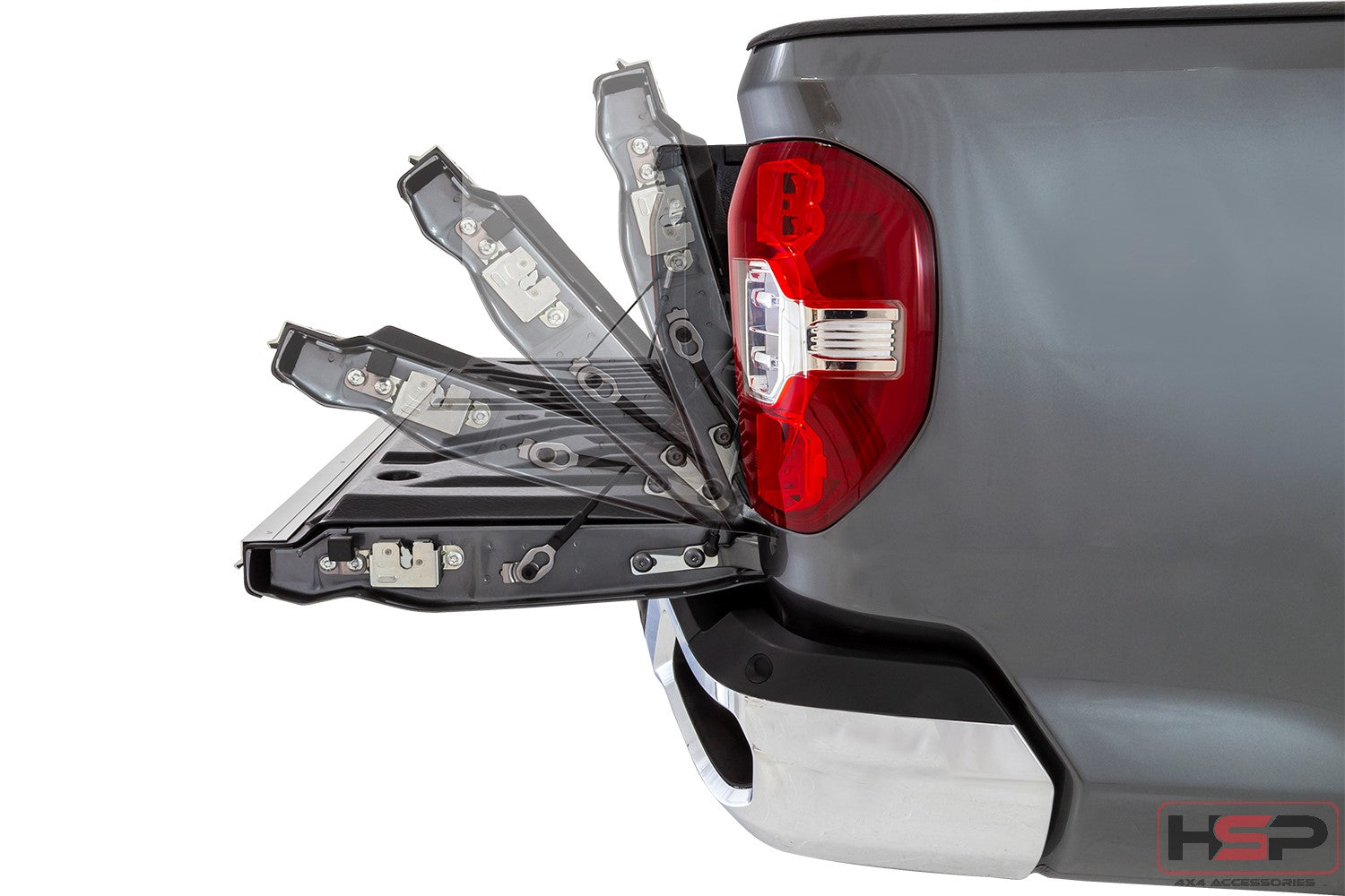 HSP Tailgate Assist — HSP Tailgate Assist for LDV T60 Mega Tub — Mega Tub / Twin Strut + Weight Reduct