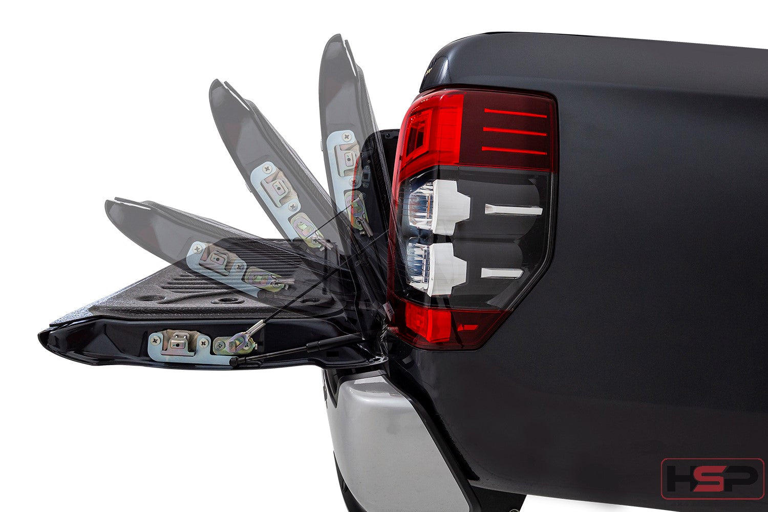 HSP Tailgate Assist — HSP Tailgate Assist for Mitsubishi Triton MQ/MR — Twin Strut + Weight Reduction