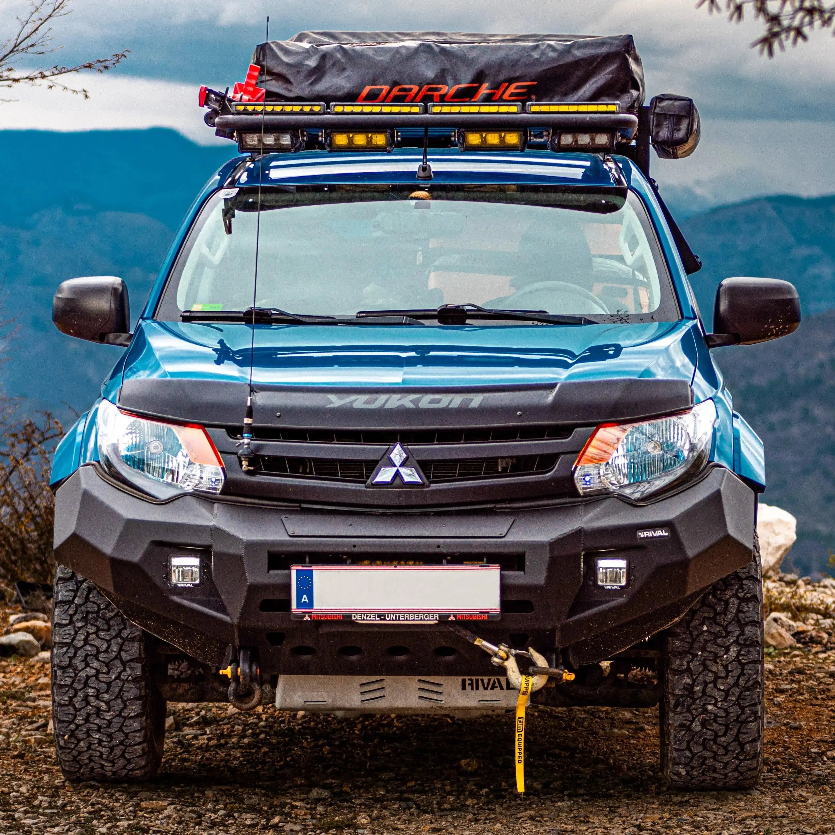 Mitsubishi Triton MQ (2015–2019) 4x4 Front Bar – Aluminium + RIVAL LED Fog Lights (Set of 2) RIVAL 4x4 Australia