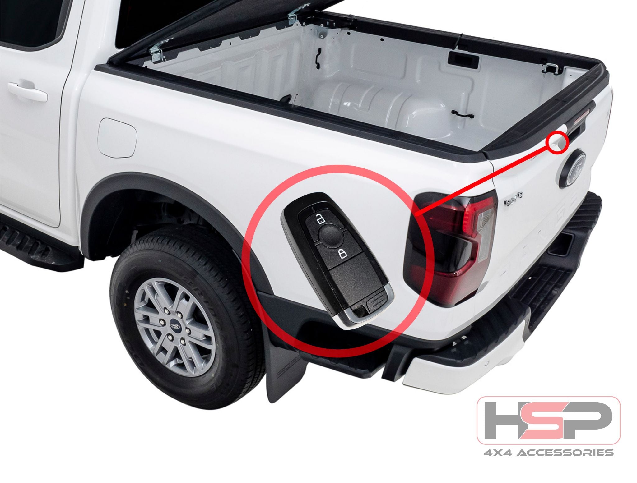HSP Tailgate Lock — HSP Tailgate Lock for Ranger / Raptor Next Gen — Extended Cab