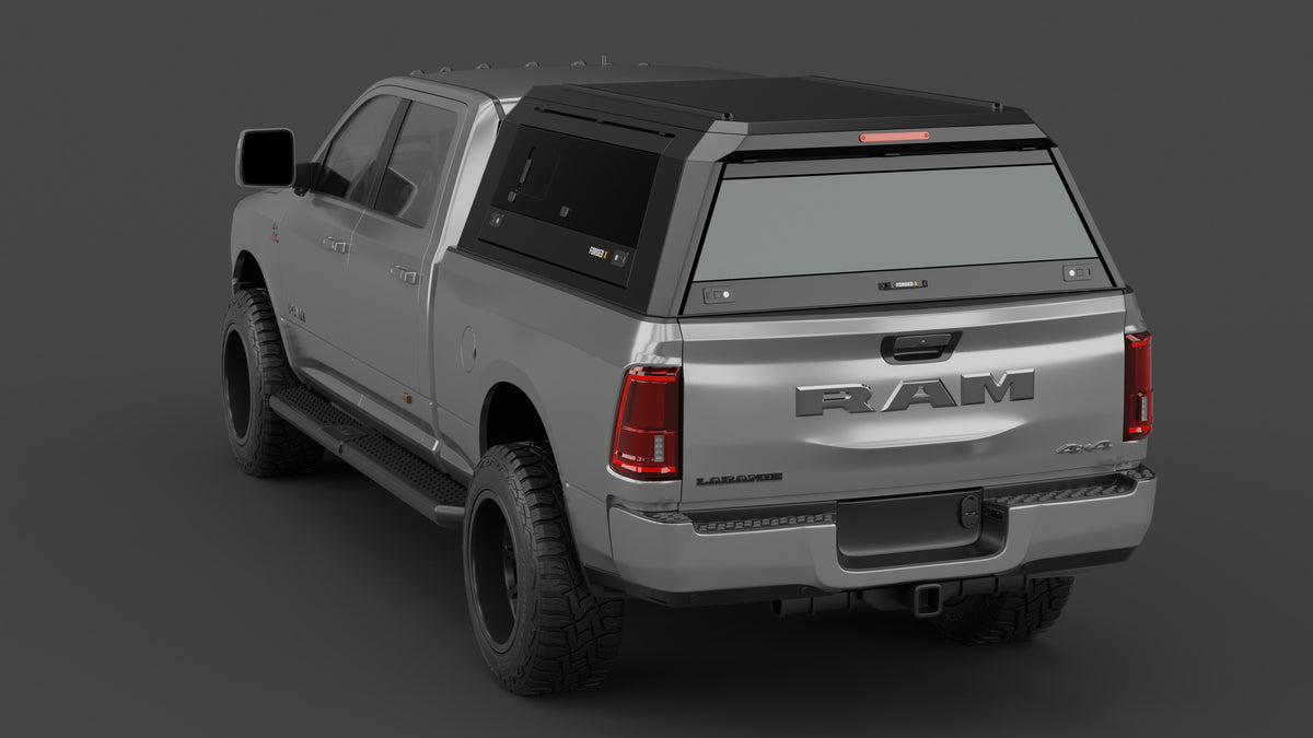 Ram 2500 DJ 6'4" aluminium ute canopy – with sliding dog windows