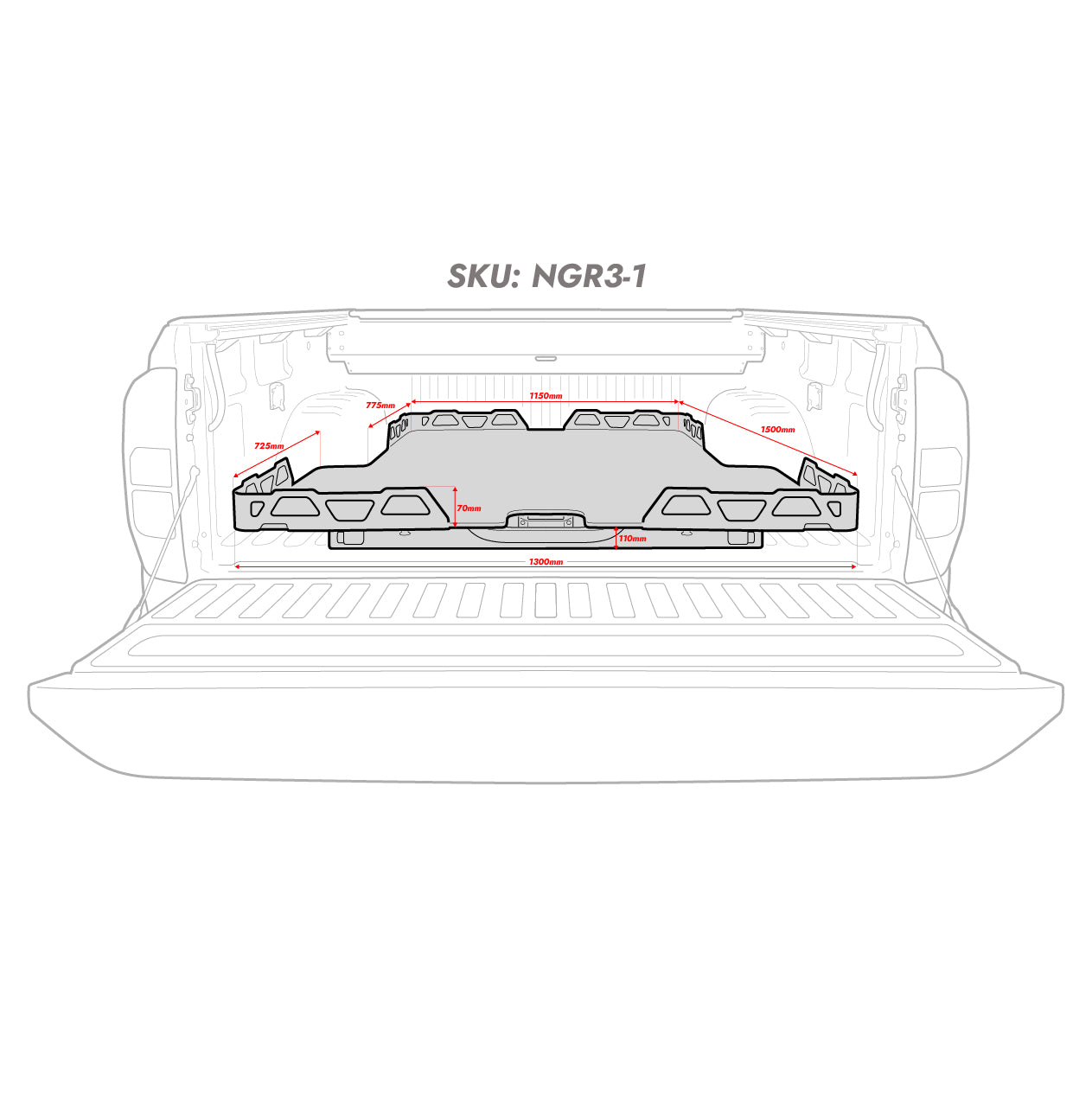 HSP Tub Slide — HSP Tub Slide for Ranger / Raptor Next Gen — No Liner / Spray-On / 5-Piece