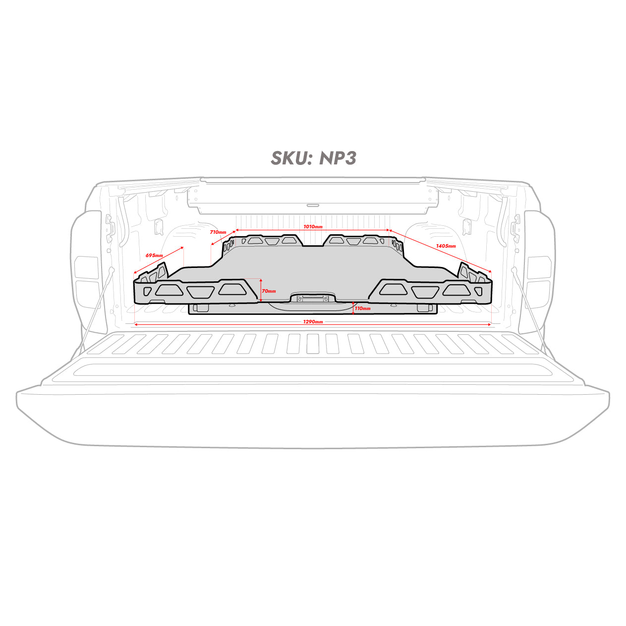 HSP Tub Slide — HSP Tub Slide for Nissan Navara D23 (NP300, 2015-2020)