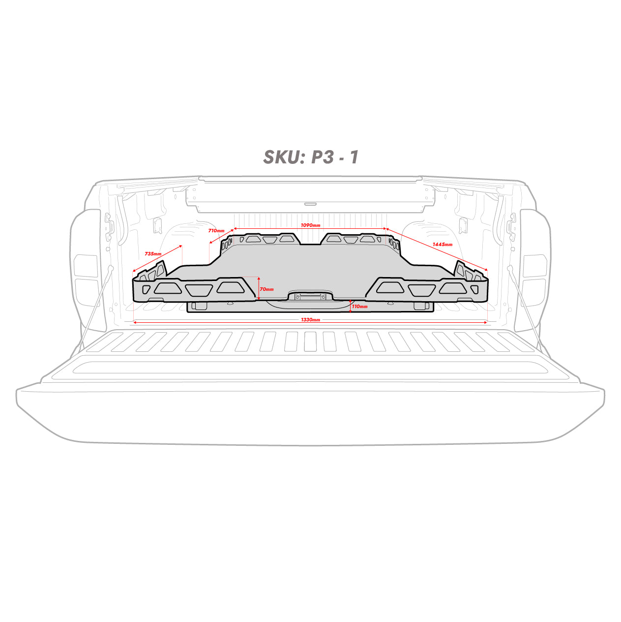 HSP Tub Slide — HSP Tub Slide for Ranger / Raptor PX — No Liner / Spray-On / 5-Piece