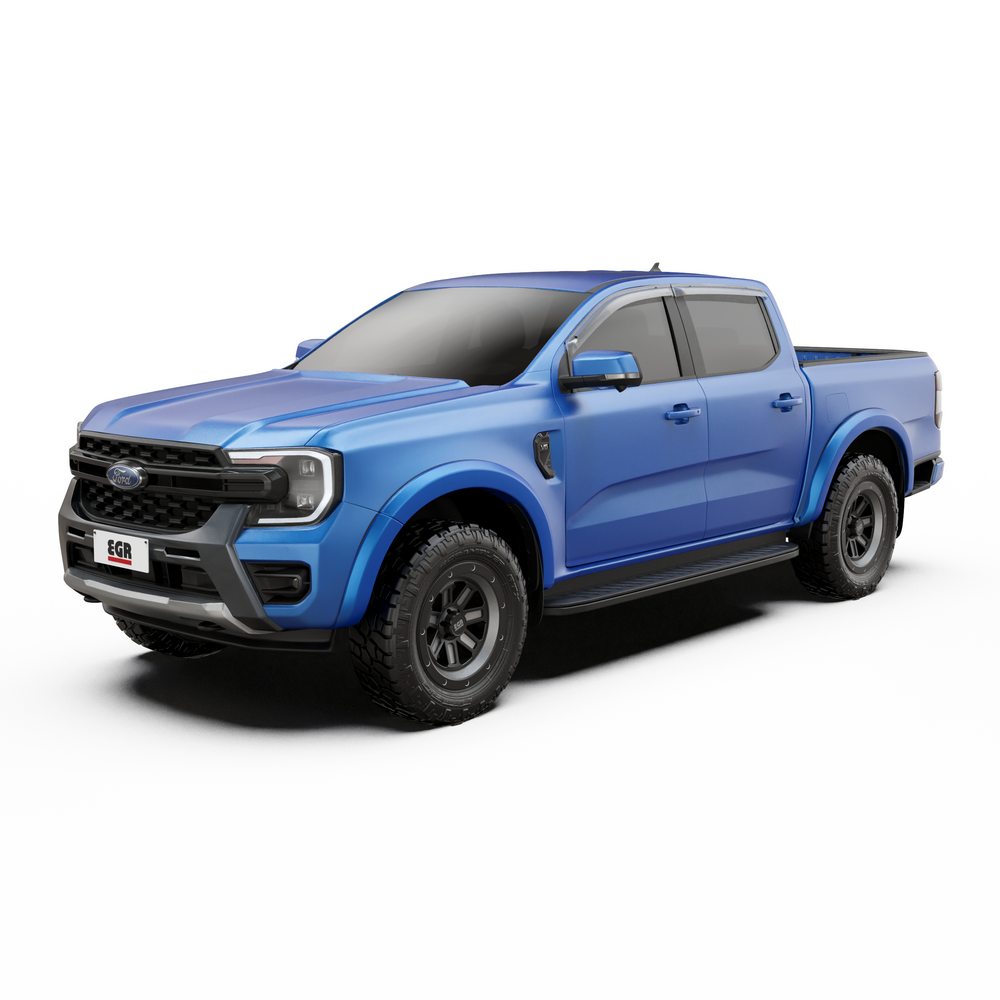 EGR Slimline Weathershields — Ford PX Ranger RA 2022- & VW Amarok NF 2023- (4pc, Dark Smoke)