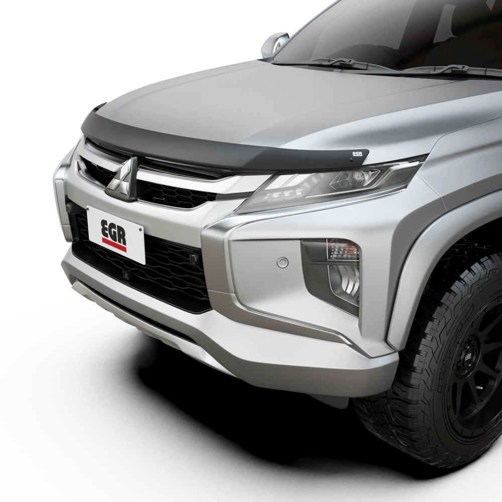 EGR Slimline Weathershields — Bonnet Protector - Matte Black - Mitsubishi Triton MR 2019-2023 (4pc, Dark Smoke)